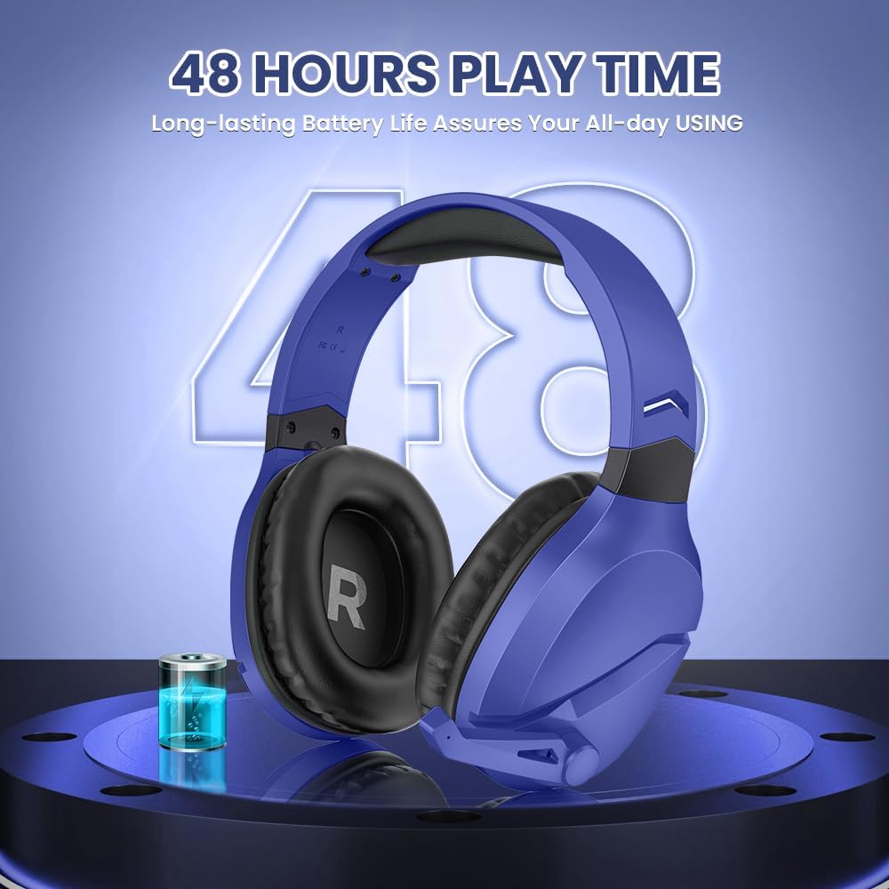 AUDÍFONOS INALÁMBRICOS PARA GAMING WOLFLAWS TA2000 AZUL MARINO CON MICRÓFONO - 4