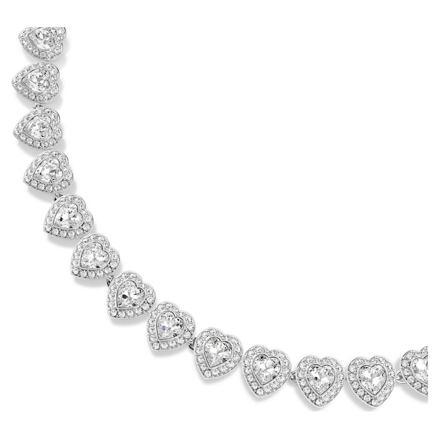 COLLAR SWAROVSKI ARIANA GRANDE CORAZONES DE CRISTAL BANADO EN RODIO BLANCO PARA MUJER - 3