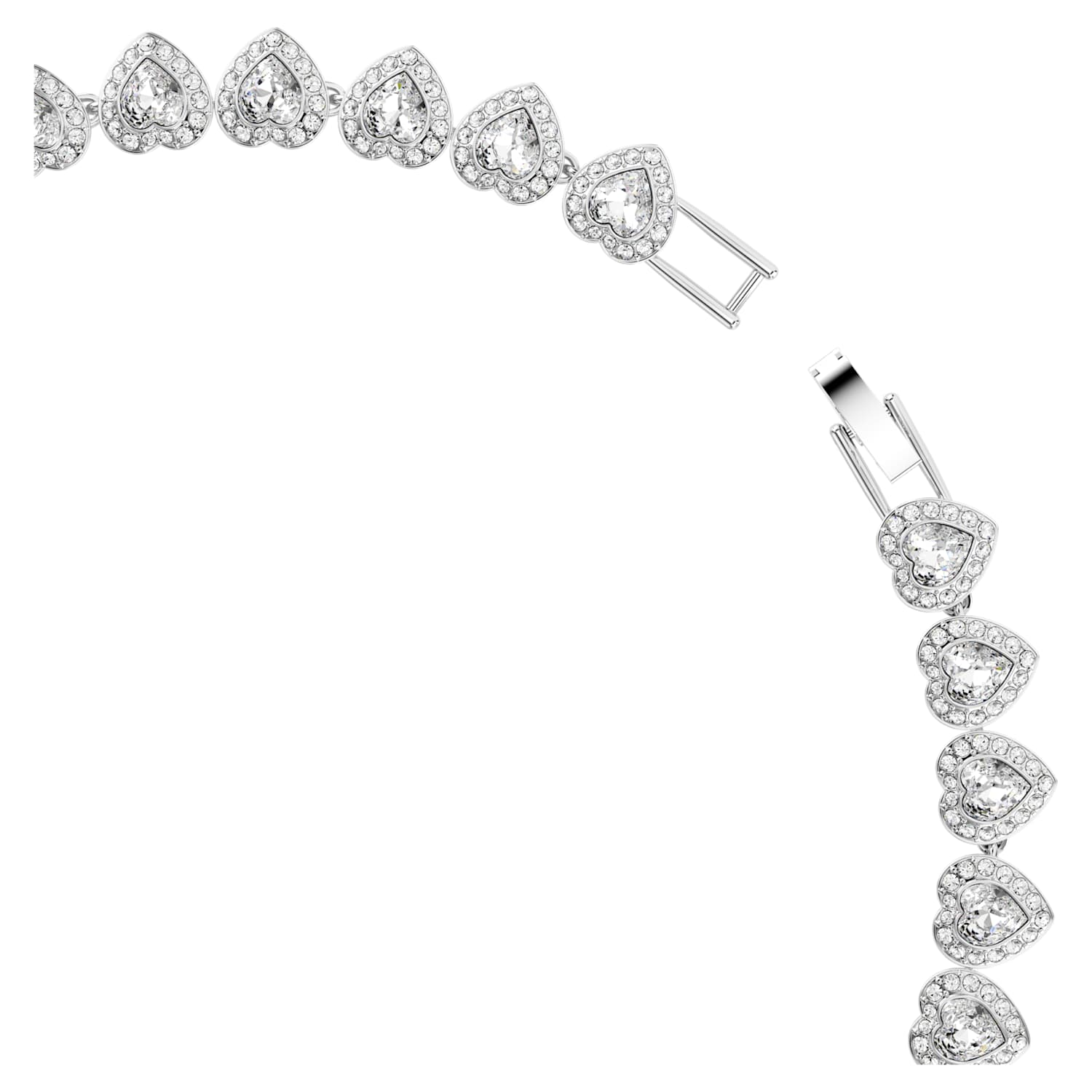COLLAR SWAROVSKI ARIANA GRANDE CORAZONES DE CRISTAL BANADO EN RODIO BLANCO PARA MUJER - 4
