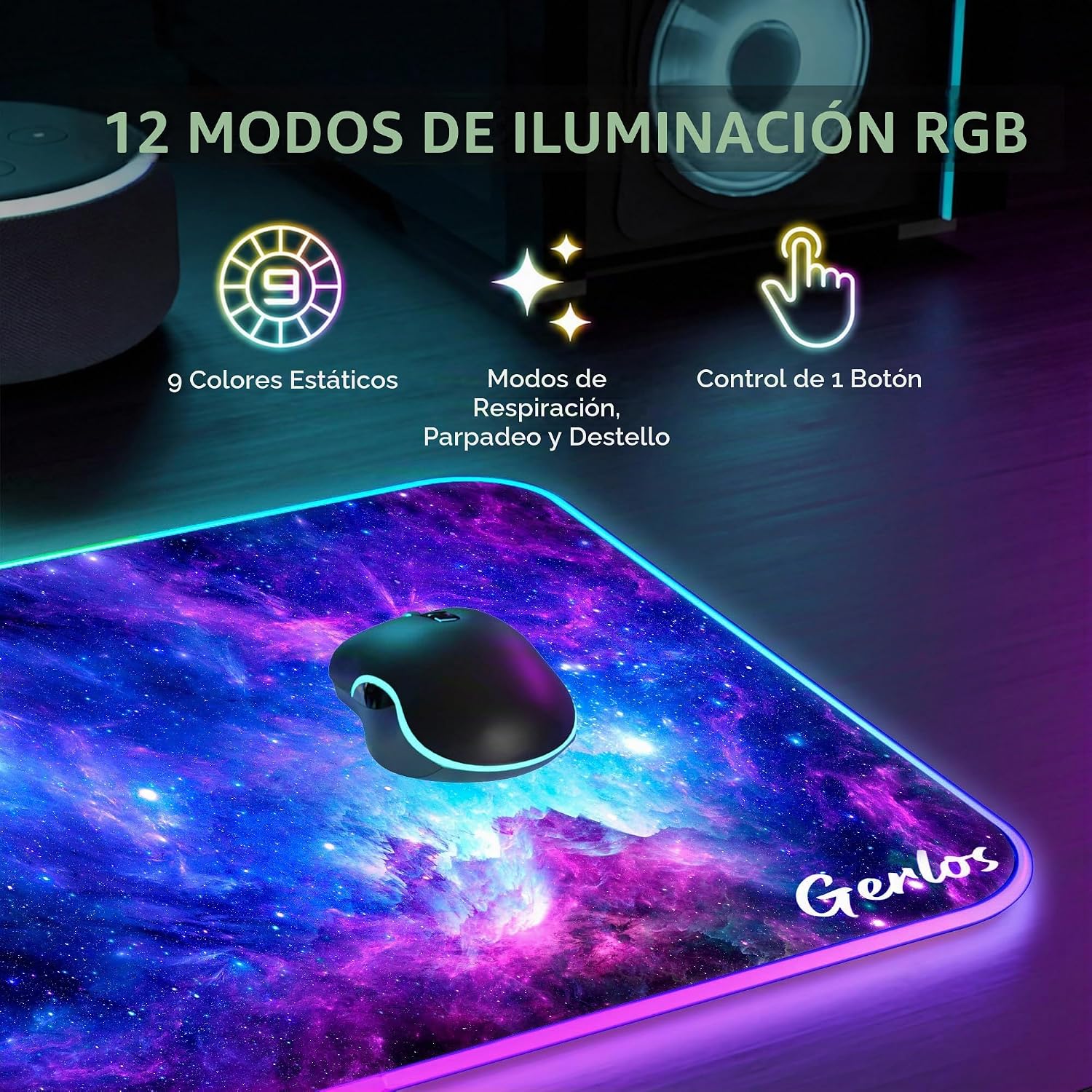 MOUSE PAD GERLOS RGB GAMING 80 X 30 CM - 5