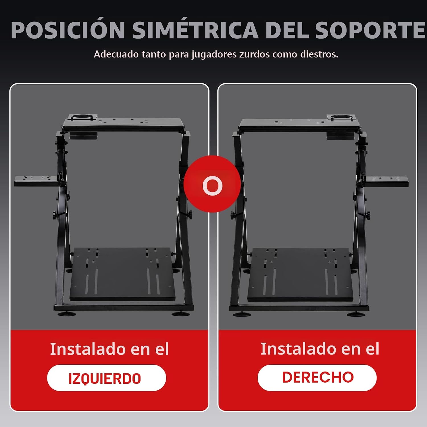 SOPORTE PARA VOLANTE GTPLAYER GTS04-TP COMPATIBLE LOGITECH Y THRUSTMASTER NEGRO - 4
