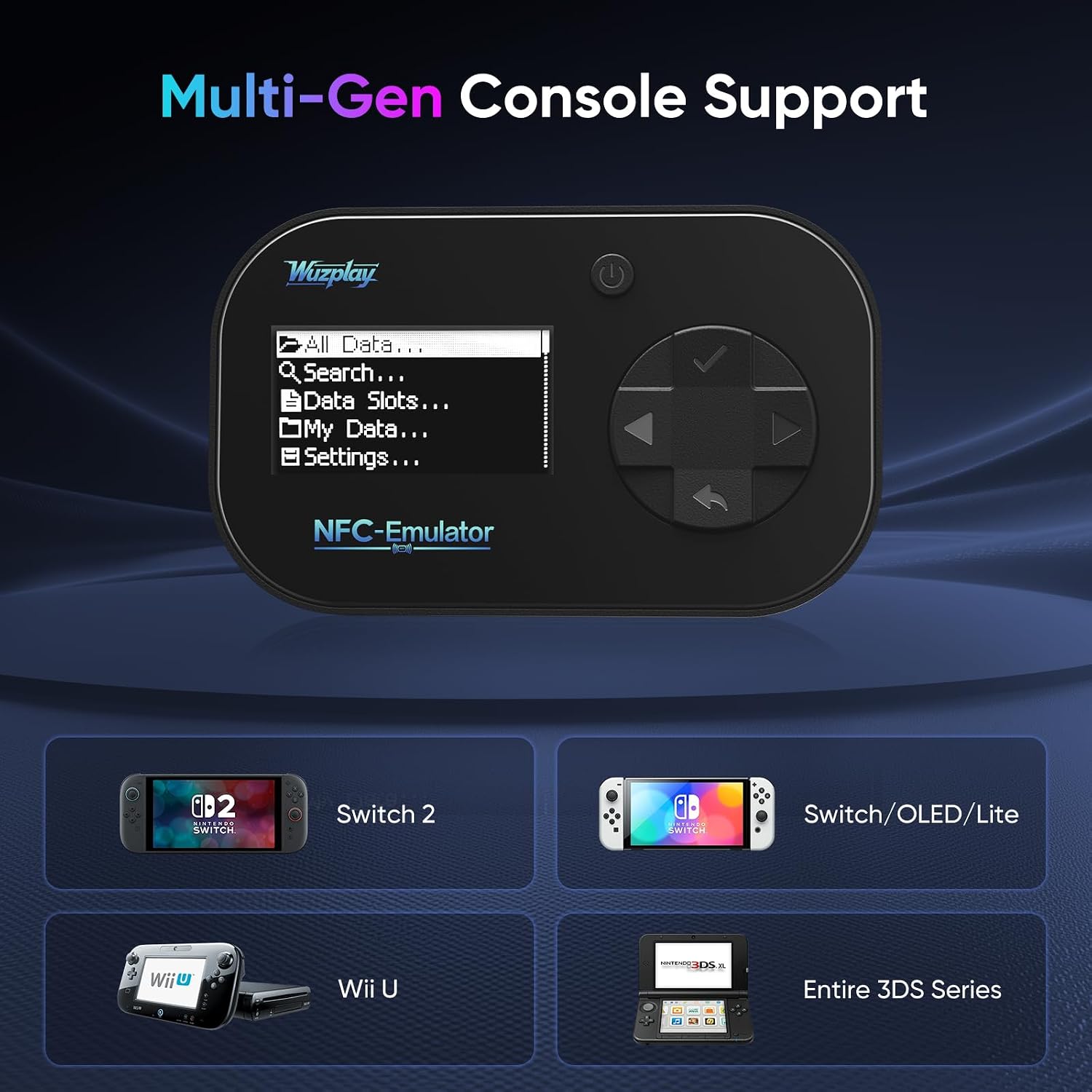 EMULADOR NFC PARA SWITCH WUZPLAY CON PANTALLA OLED - 3