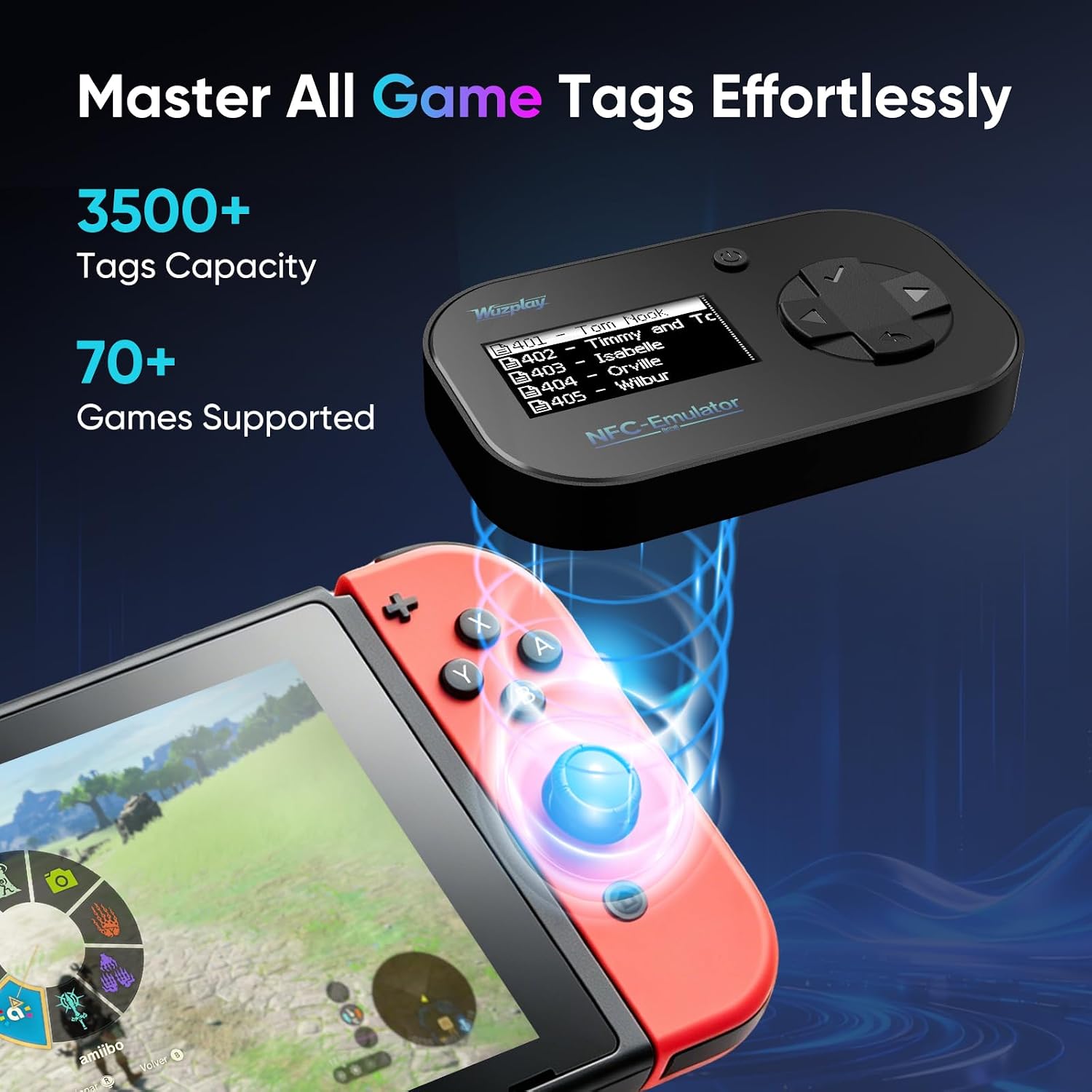 EMULADOR NFC PARA SWITCH WUZPLAY CON PANTALLA OLED - 4