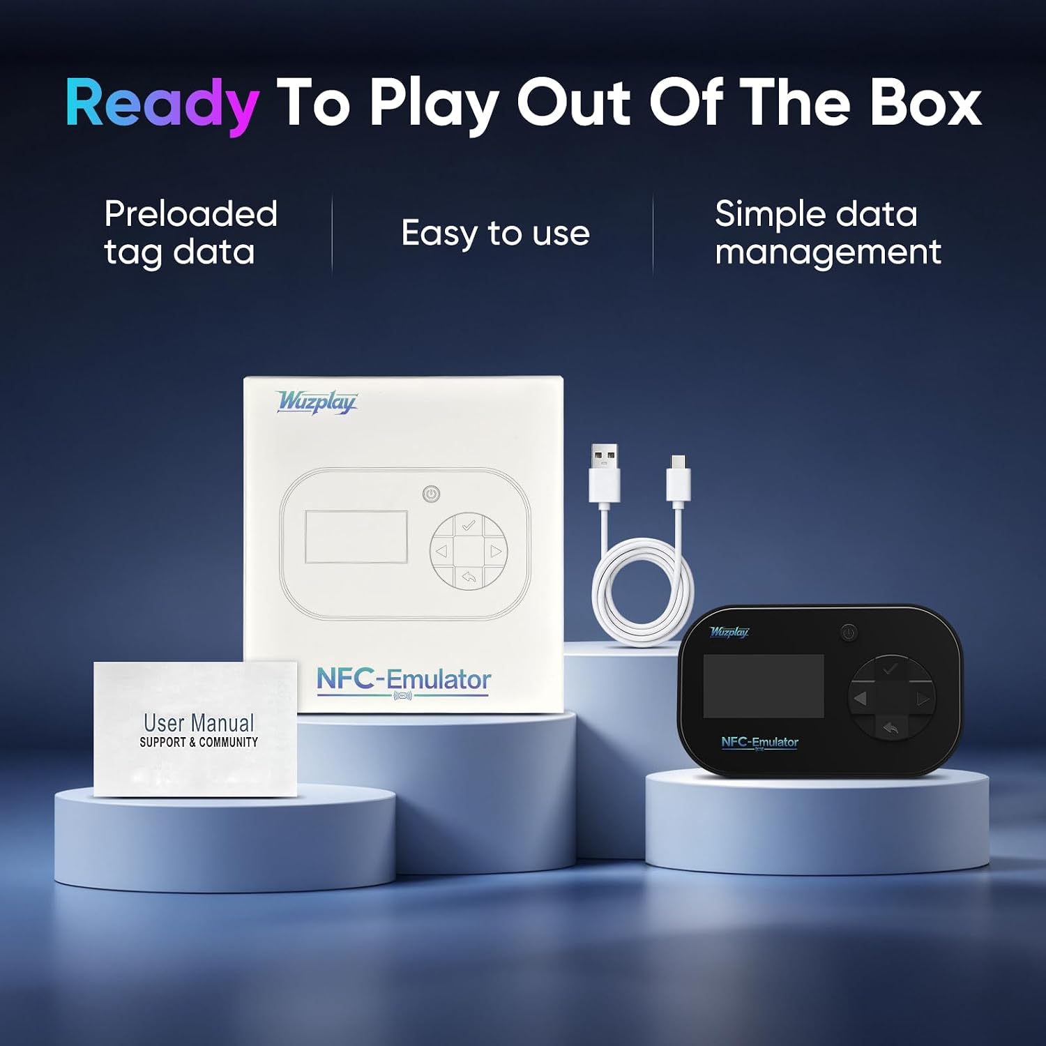EMULADOR NFC PARA SWITCH WUZPLAY CON PANTALLA OLED - 5