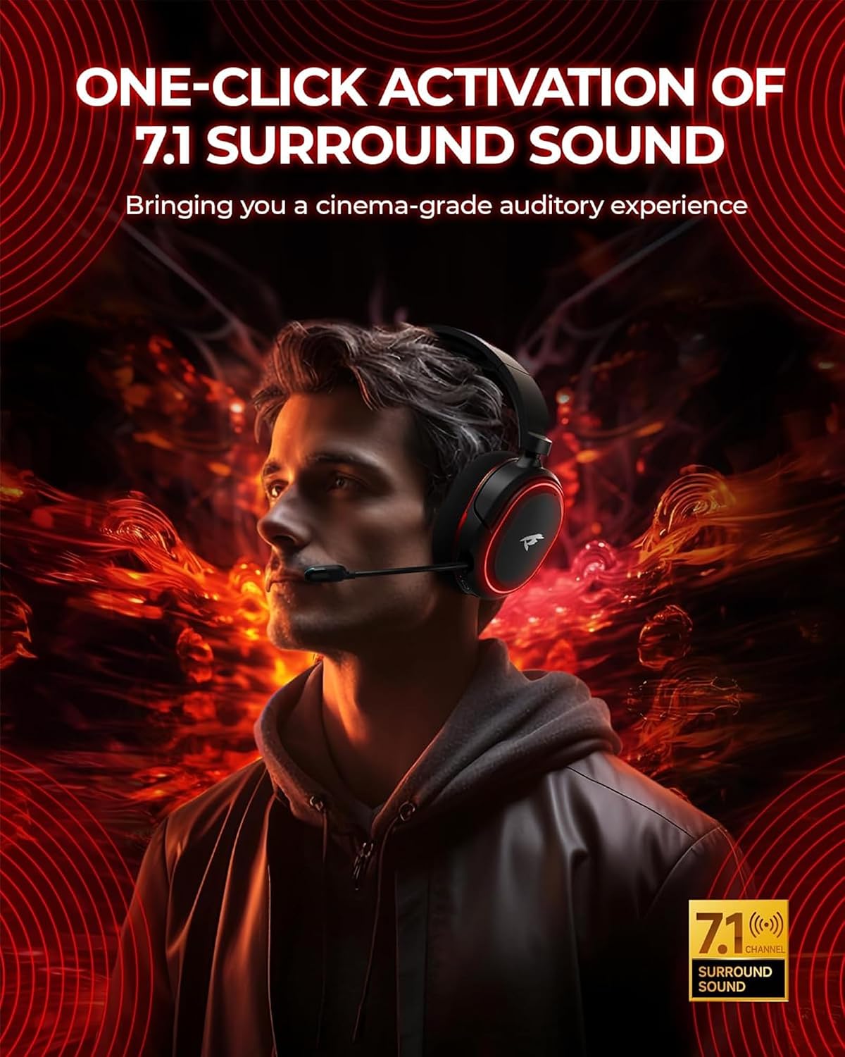 HEADSET INALÁMBRICO PARA GAMING VALORISE UG-08S 7.1 SURROUND SOUND - 2