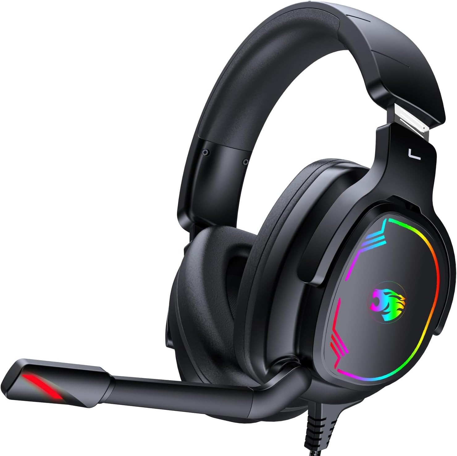 AUDÍFONOS GAMING JIMONYER CON MICRÓFONO, SONIDO 7.1 SURROUND, CANCELACIÓN DE RUIDO, RGB, OVER EAR, NEGRO - 1