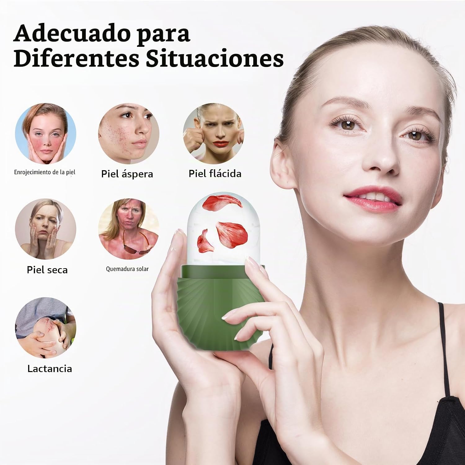 RODILLO DE HIELO PARA ROSTRO Y OJOS ZPU VERDE - 2