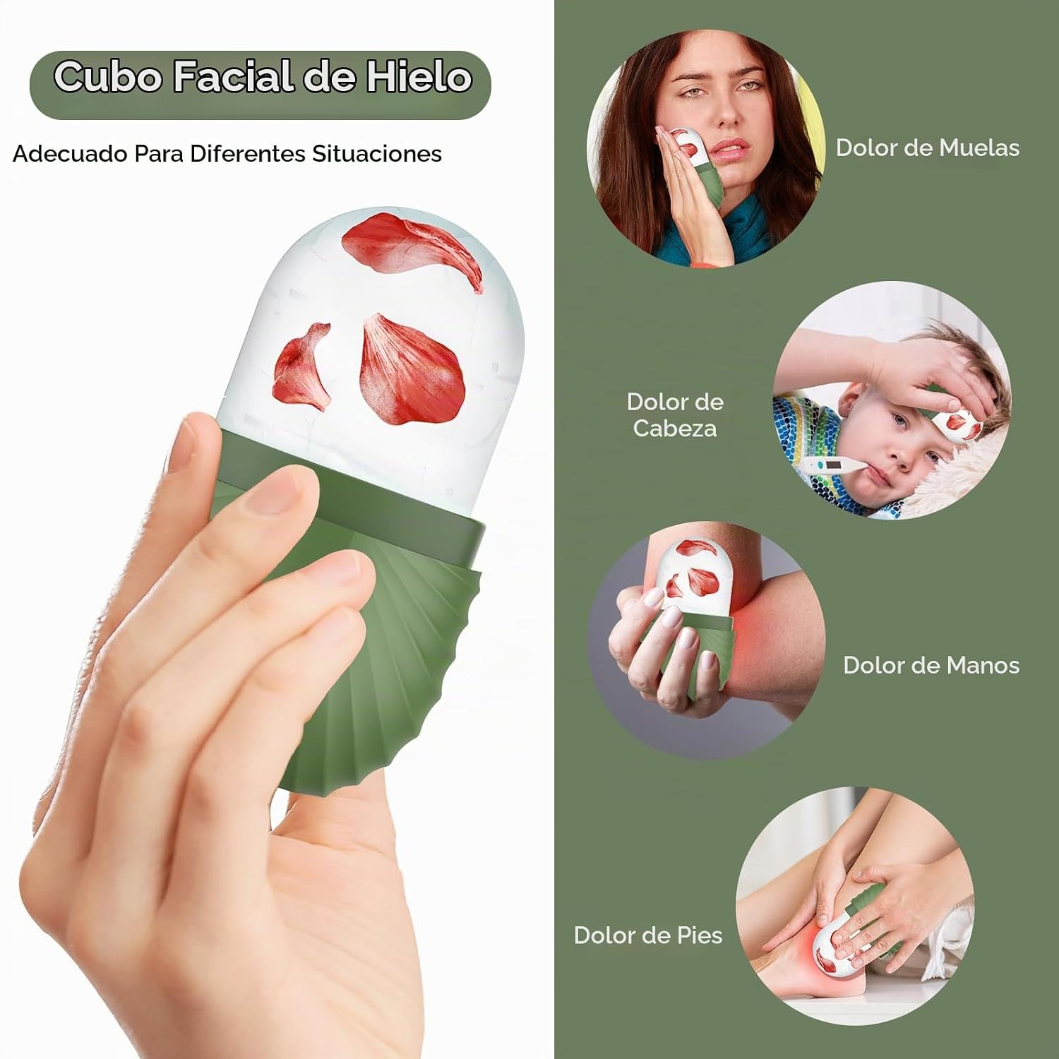 RODILLO DE HIELO PARA ROSTRO Y OJOS ZPU VERDE - 3