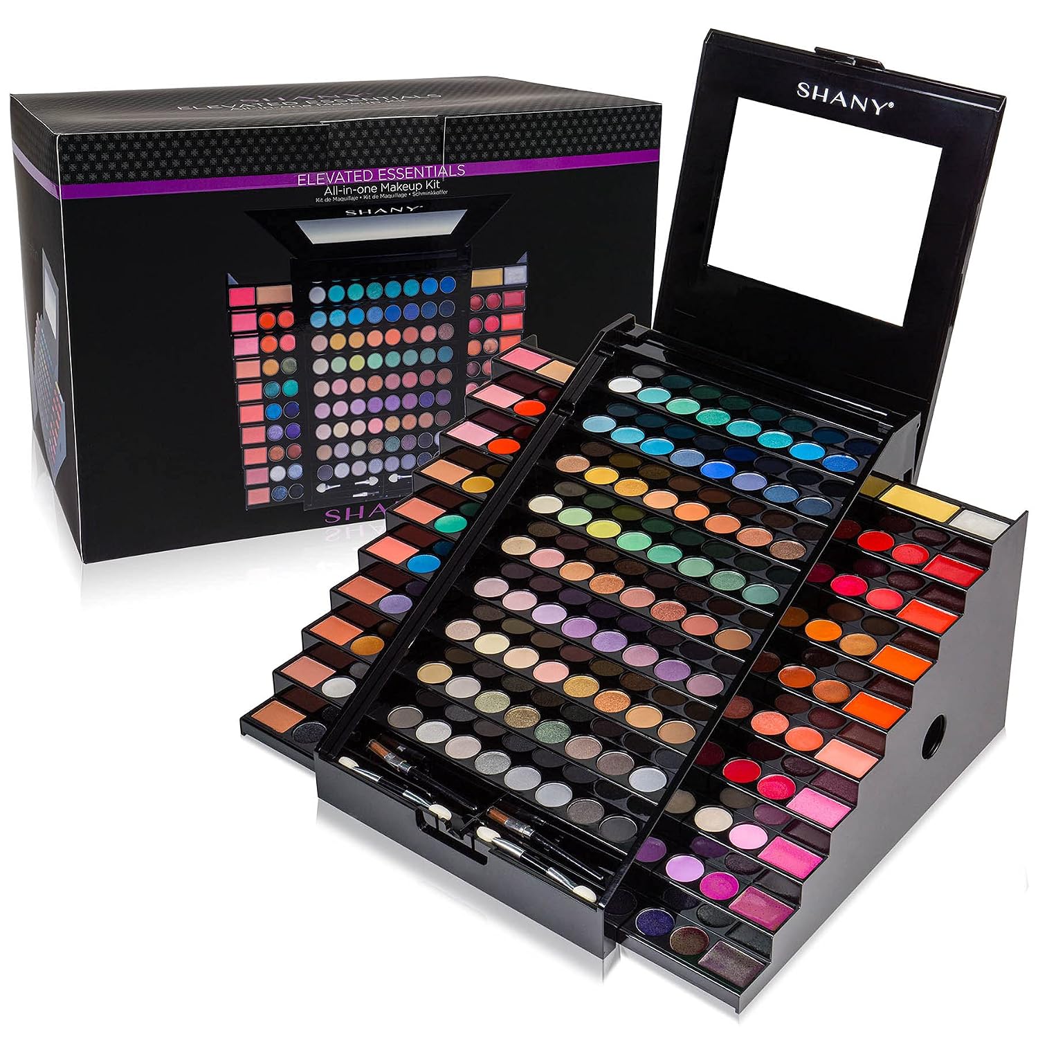 SET DE MAQUILLAJE SHANY ELEVATED ESSENTIALS CON 72 SOMBRAS, 28 LABIALES, 18 DELINEADORES EN GEL, 10 RUBORES, PRIMER DE OJOS Y - 1
