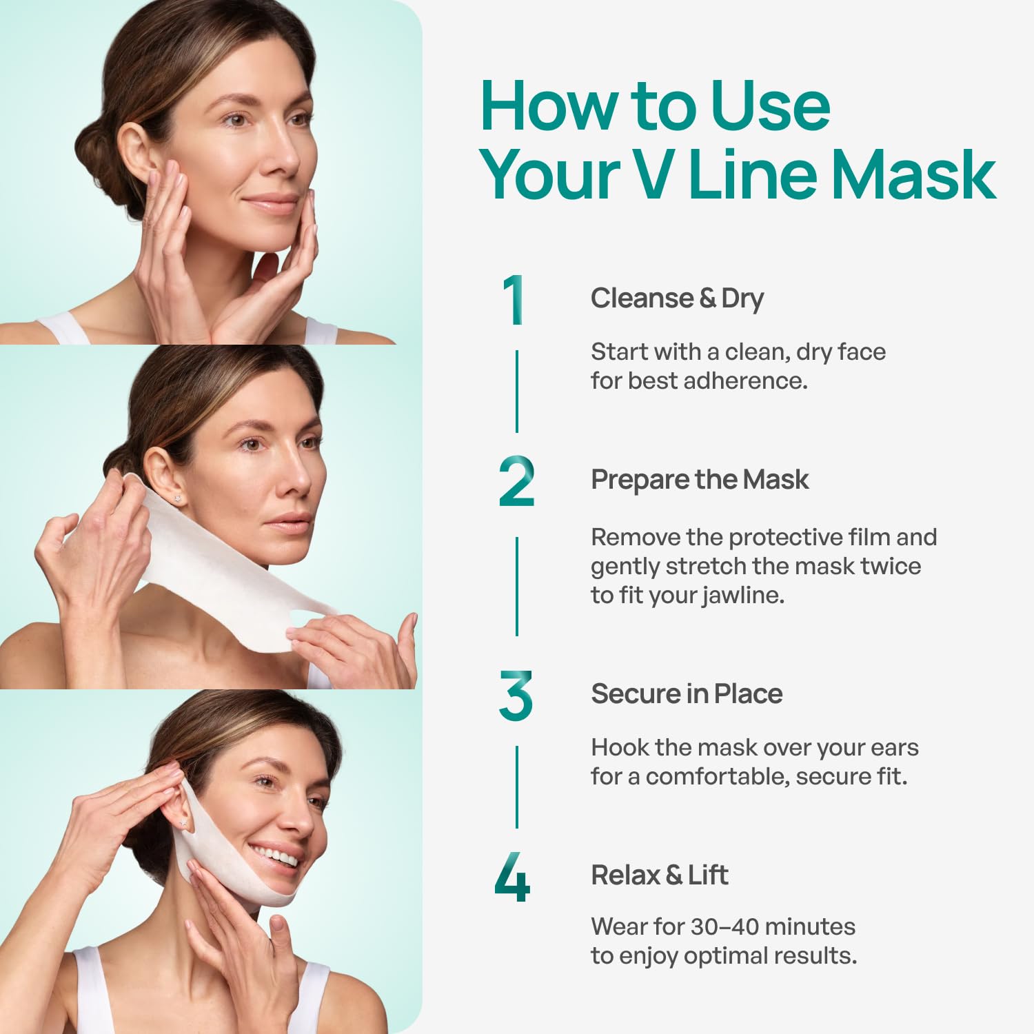 MASCARILLA FACIAL PLANTIFIQUE V-LINE CON ÁCIDO HIALURÓNICO Y ALOE VERA 15 UNIDADES - 3