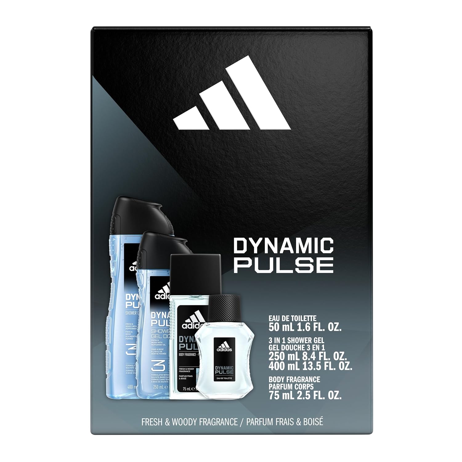 SET DE FRAGANCIAS ADIDAS DYNAMIC PULSE AFTERSHAVE 50 ML EDT + GEL DE DUCHA 400 ML + SPRAY DESODORANTE - 5