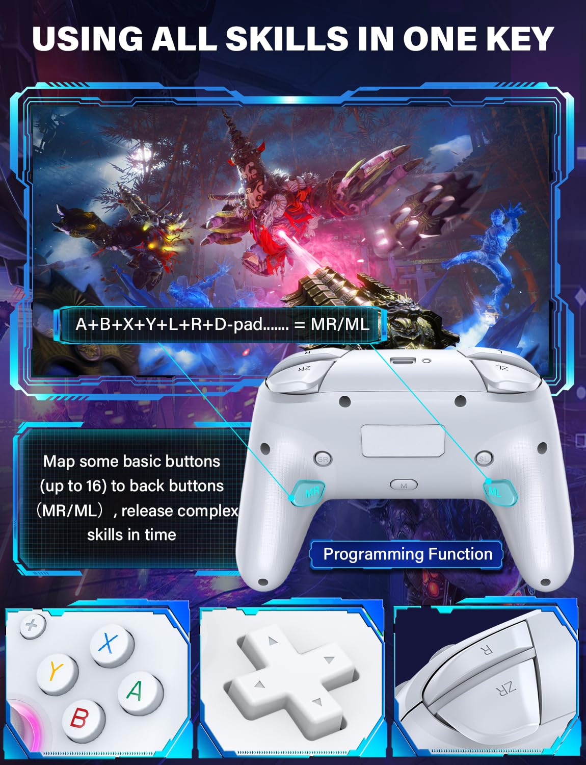 MANDO INALÁMBRICO ZRZLMVP PARA NINTENDO SWITCH/OLED/LITE/SWITCH 2 - 4