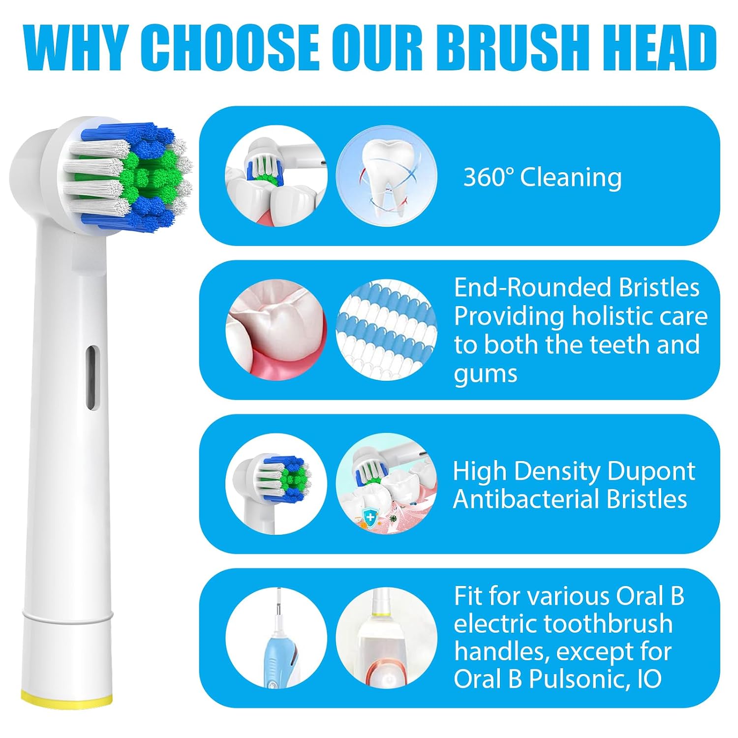 CABEZAS DE REPUESTO PARA CEPILLO ELÉCTRICO ORAL B BRAUN GENKENT 12 UNIDADES - 3