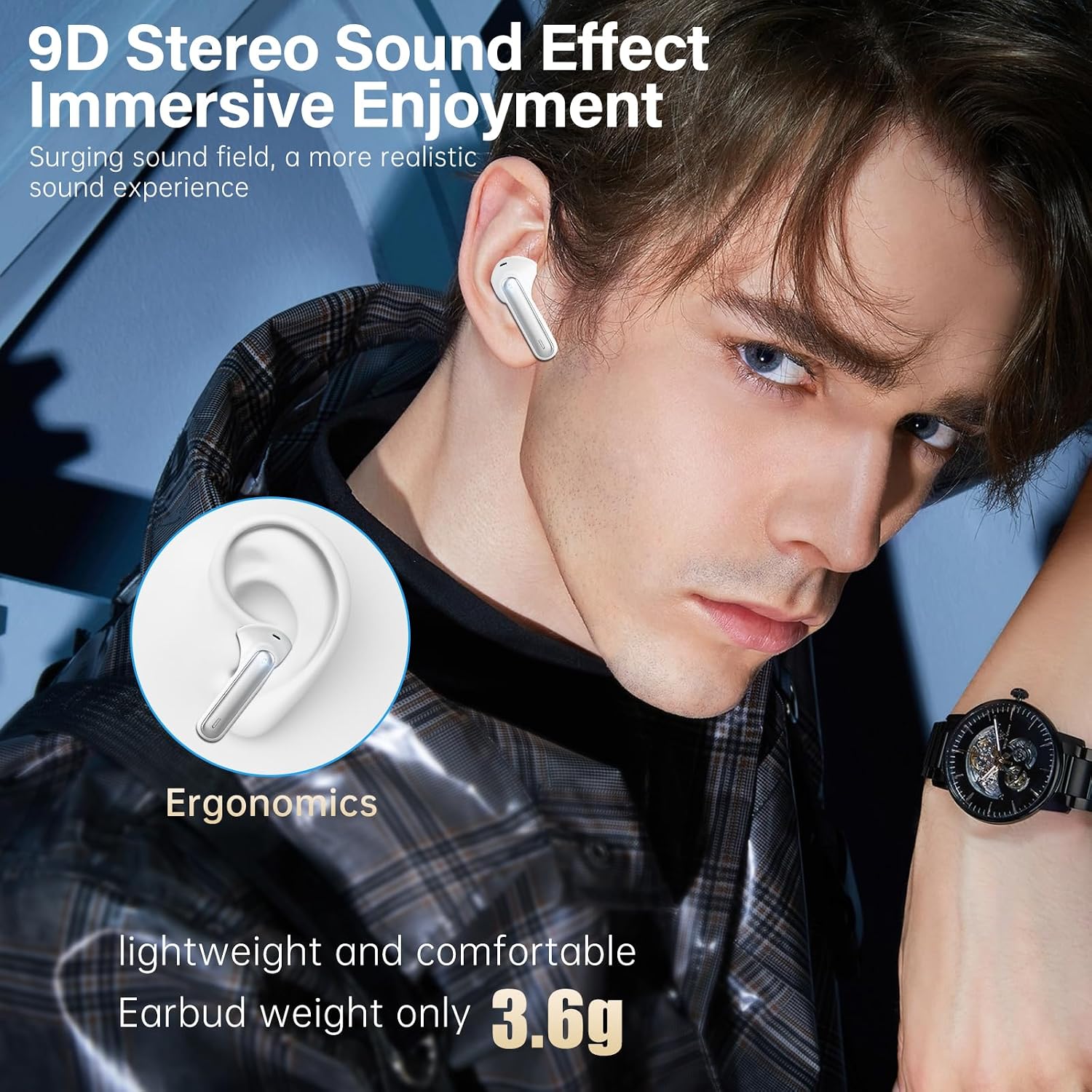 AUDÍFONOS INALÁMBRICOS FHUMSH A10 BLUETOOTH 6.0 TRUE WIRELESS BLANCO - 5
