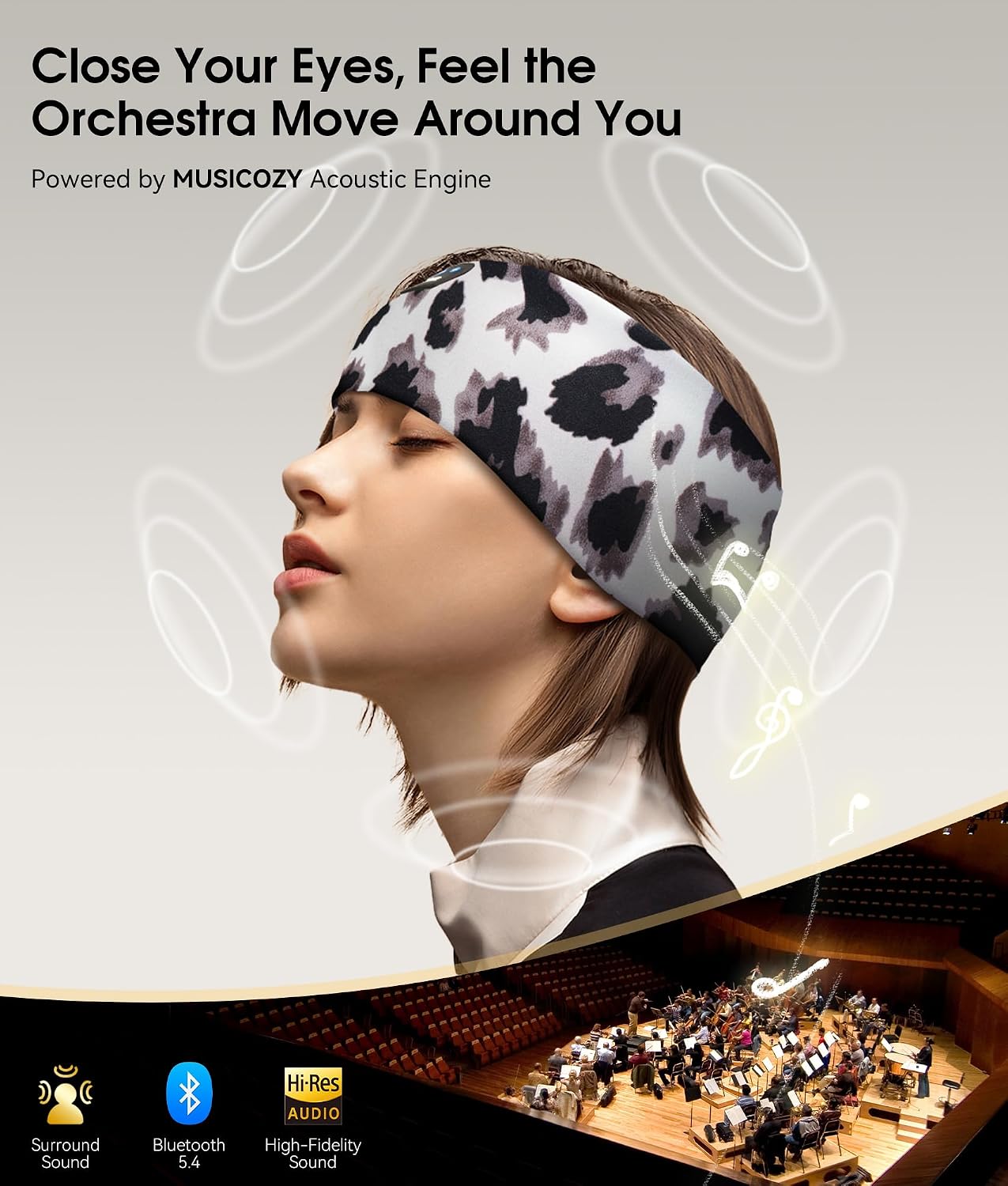 ALMOHADILLA TERAPÉUTICA MUSICOZY BLUETOOTH 5.4 SLEEP HEADPHONES BANDA DEPORTIVA INALÁMBRICA - 4