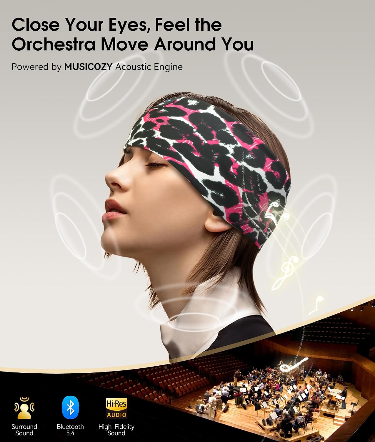 ALMOHADILLA TERAPÉUTICA MUSICOZY BLUETOOTH 5.4 SLEEP HEADPHONES BANDA DEPORTIVA INALÁMBRICA - 4