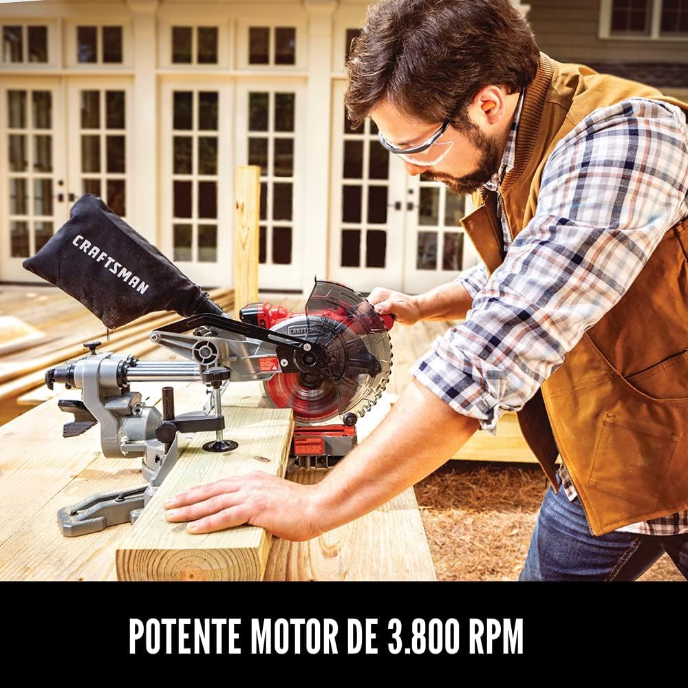 SIERRA INGLETEADORA INALÁMBRICA CRAFTSMAN V20 7-1/4 PULG CON BATERÍA Y CARGADOR - 4