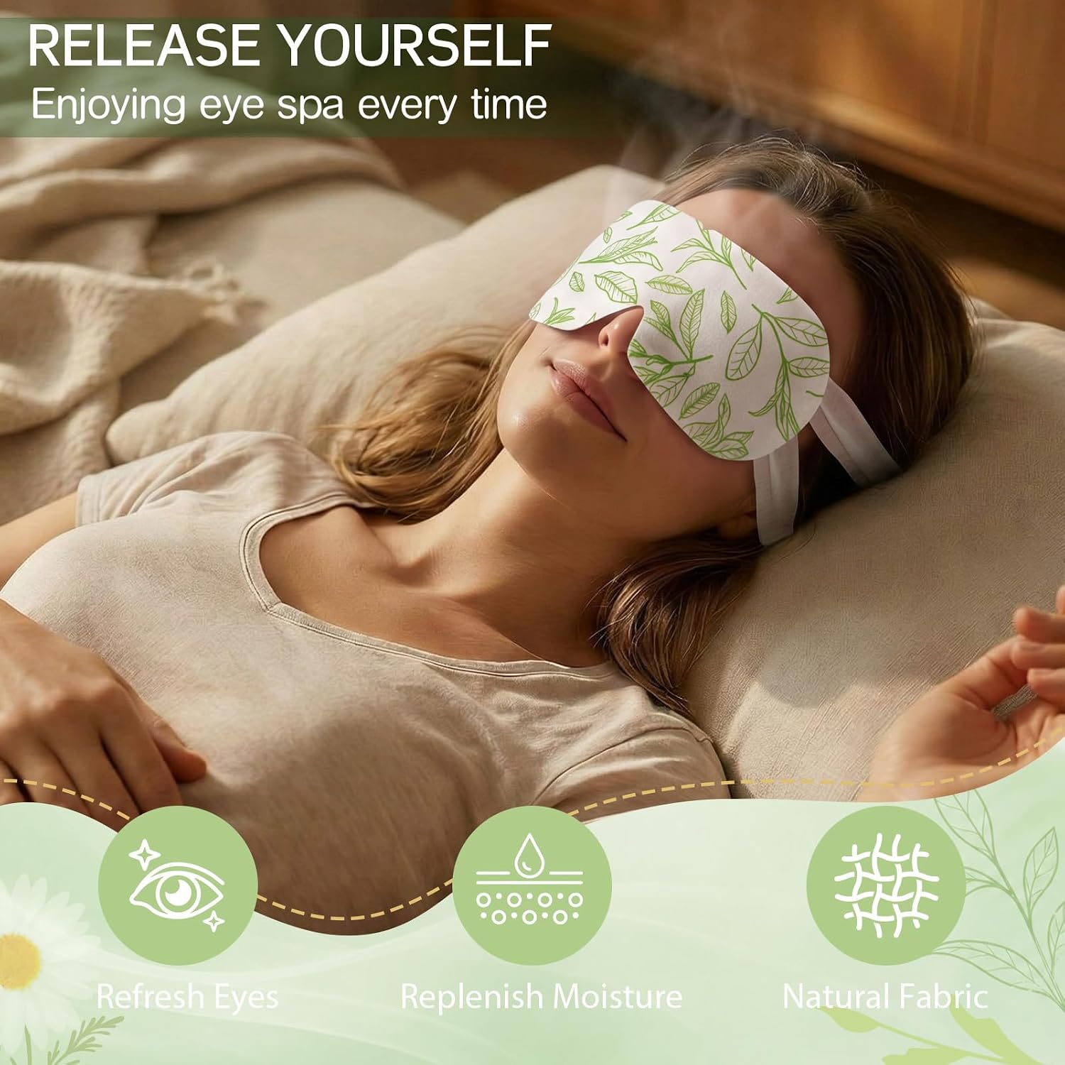 ALMOHADAS TERAPÉUTICAS CROLOOSE 100 UNIDADES CON VAPOR Y AROMA A TÉ VERDE - 2