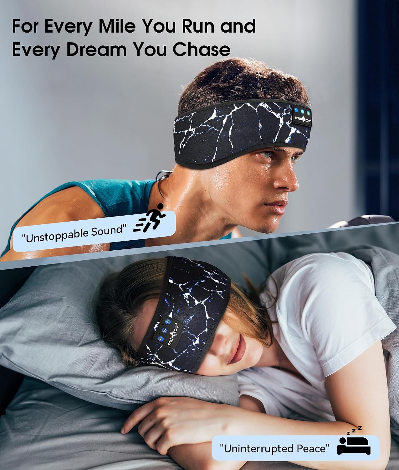 ALMOHADILLA TERAPÉUTICA MUSICOZY BLUETOOTH 5.4 SLEEP HEADPHONES BANDA DEPORTIVA INALÁMBRICA - 2