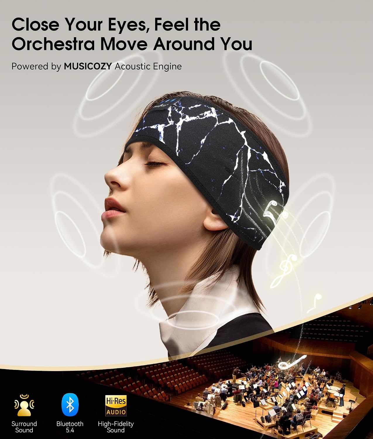 ALMOHADILLA TERAPÉUTICA MUSICOZY BLUETOOTH 5.4 SLEEP HEADPHONES BANDA DEPORTIVA INALÁMBRICA - 4