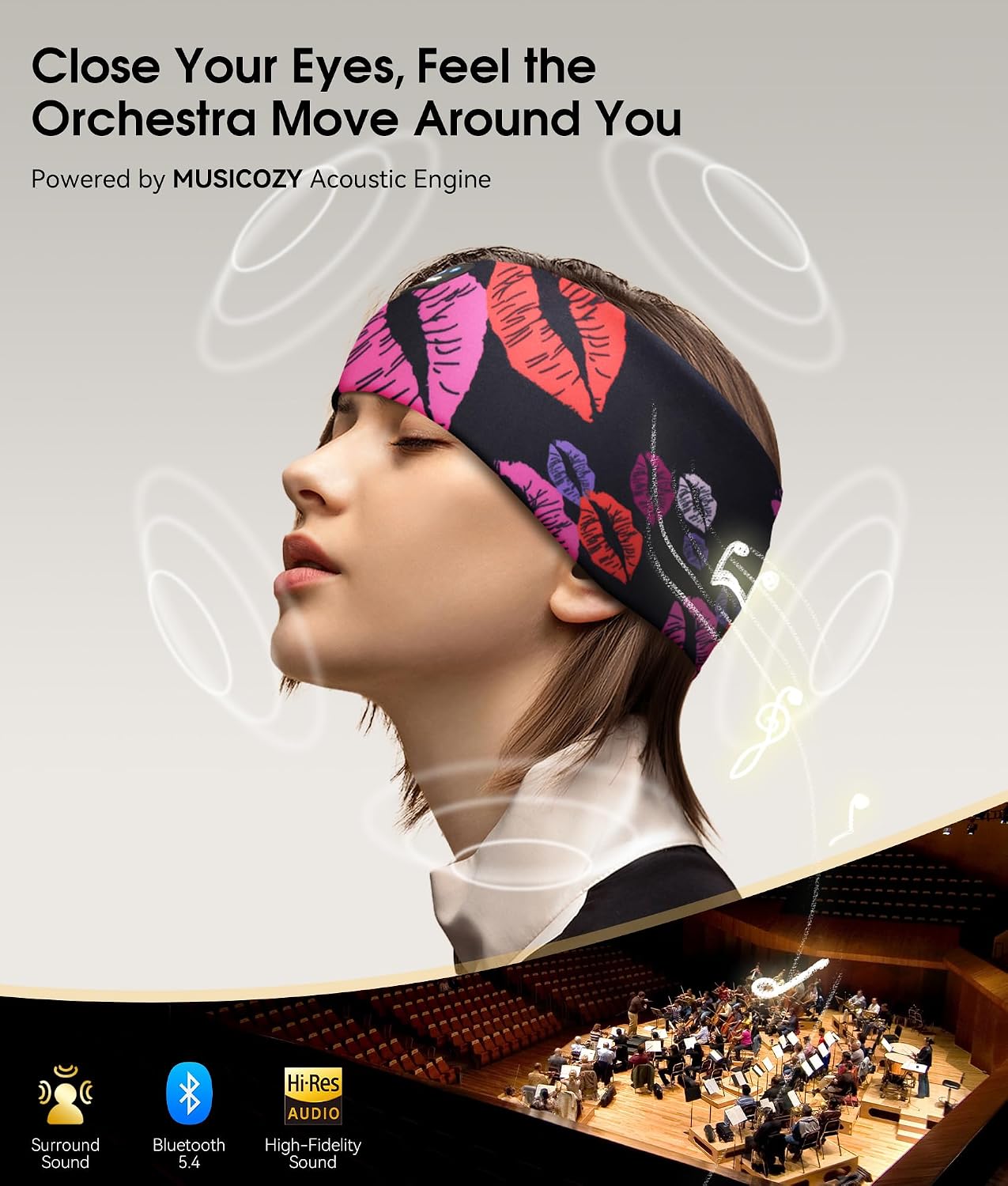 ALMOHADILLA TERAPÉUTICA MUSICOZY BLUETOOTH 5.4 SLEEP HEADPHONES BANDA DEPORTIVA INALÁMBRICA - 4