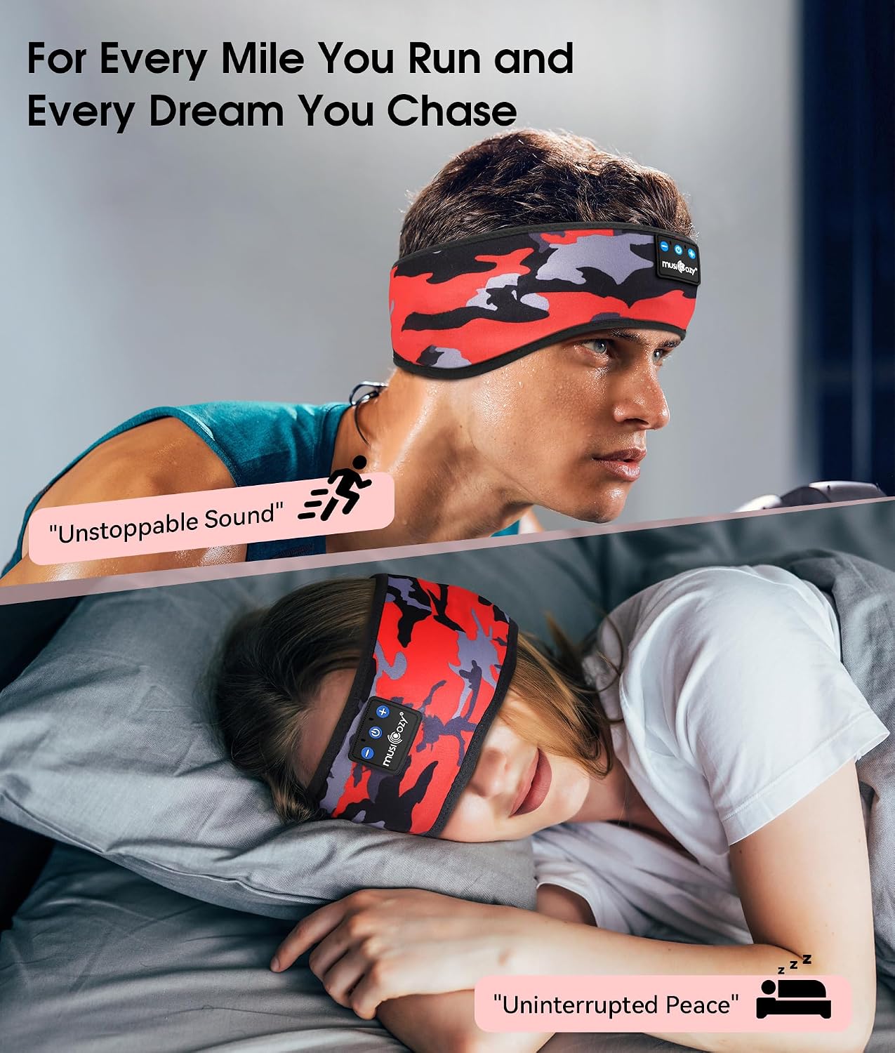 ALMOHADILLA TERAPÉUTICA MUSICOZY BLUETOOTH 5.4 SLEEP HEADPHONES BANDA DEPORTIVA INALÁMBRICA - 2
