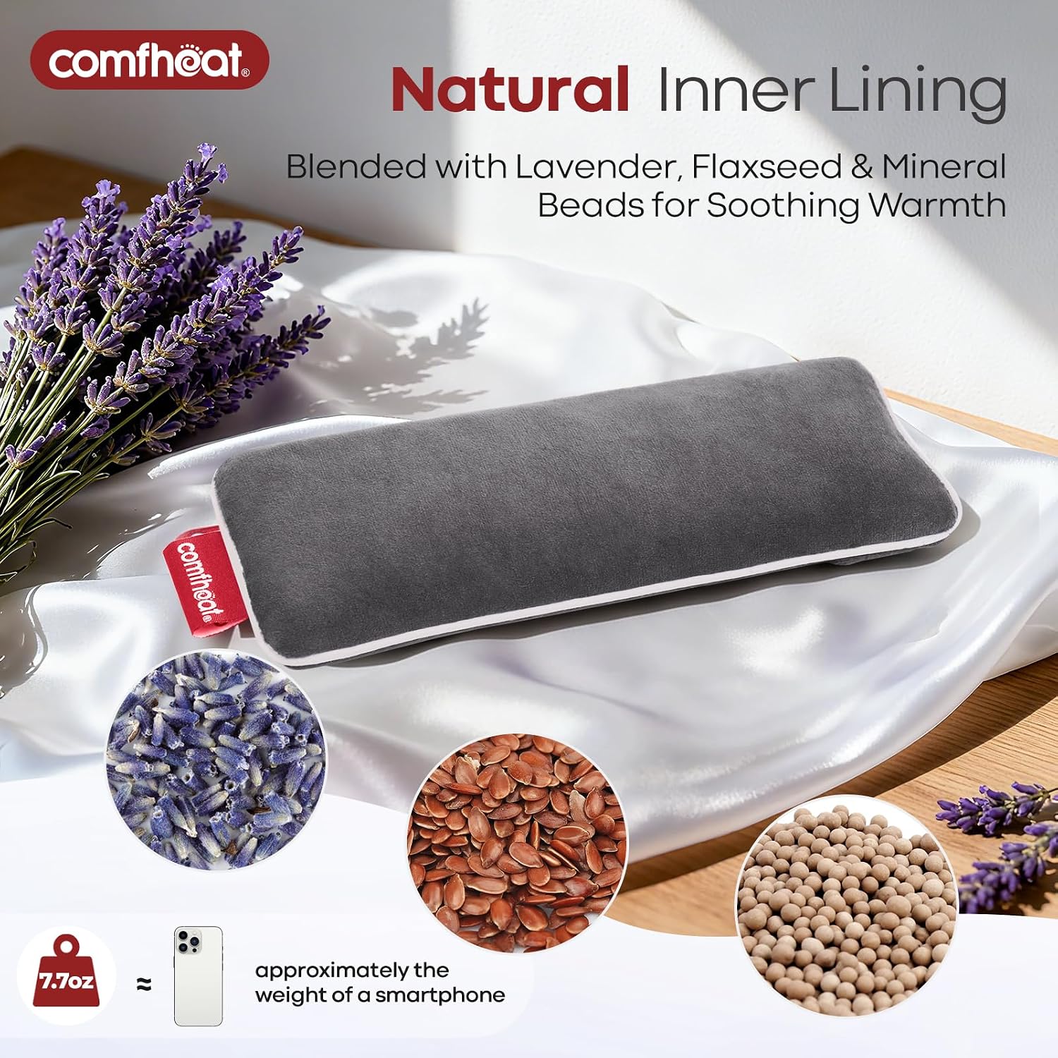 ALMOHADAS TERAPÉUTICAS PARA OJOS COMFHEAT 2 UNIDADES LAVANDA PARA YOGA Y MICROONDAS - 3