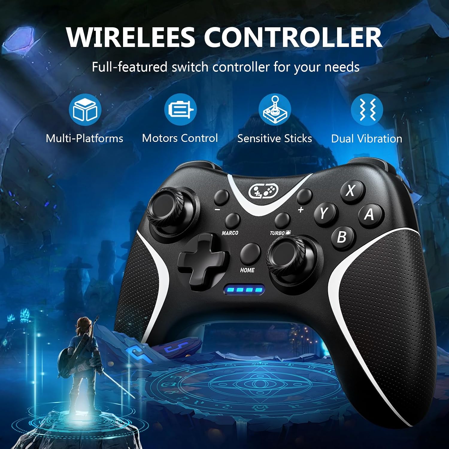 MANDO INALÁMBRICO BRHE SWITCH PRO COMPATIBLE CON NINTENDO SWITCH/LITE/OLED - 2