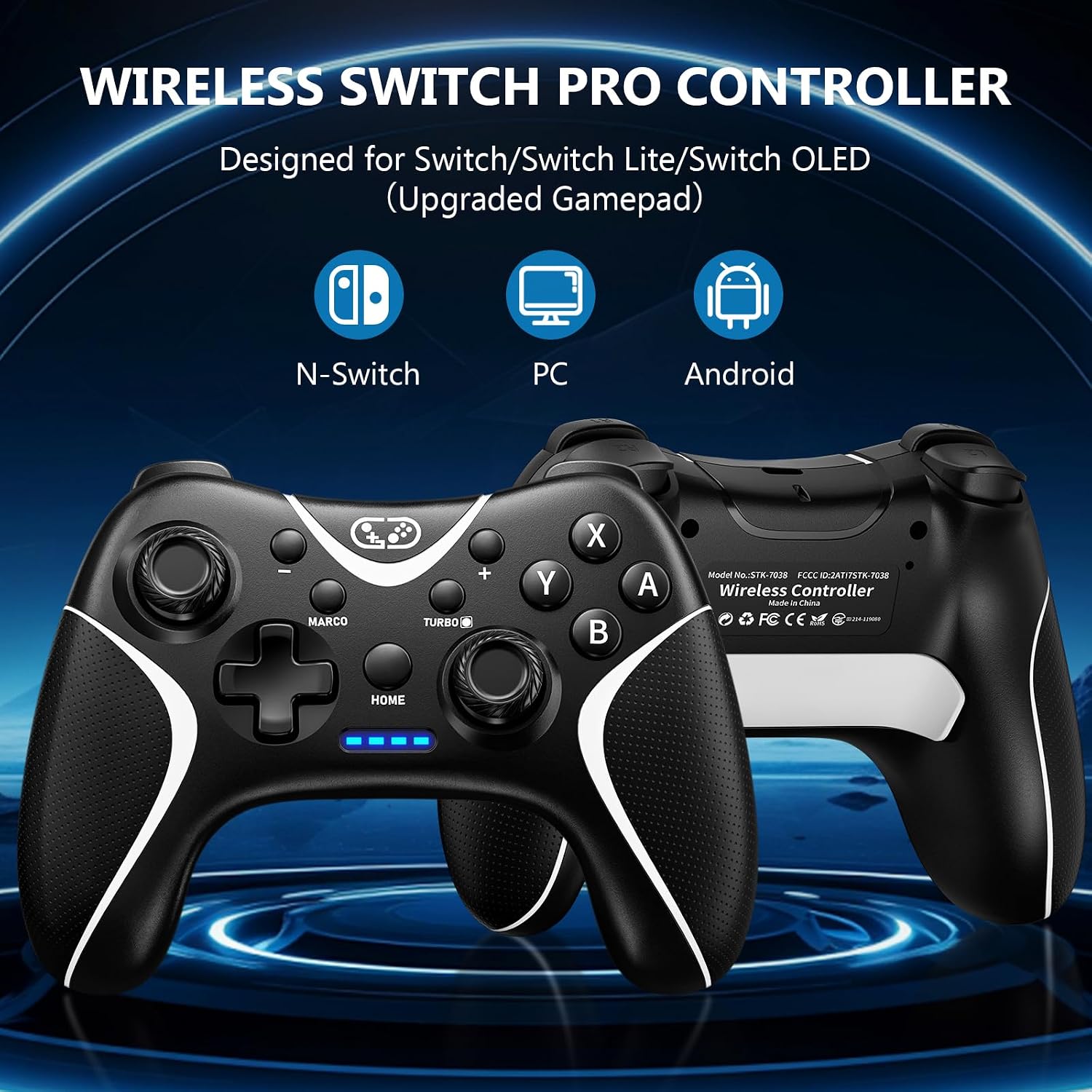 MANDO INALÁMBRICO BRHE SWITCH PRO COMPATIBLE CON NINTENDO SWITCH/LITE/OLED - 4
