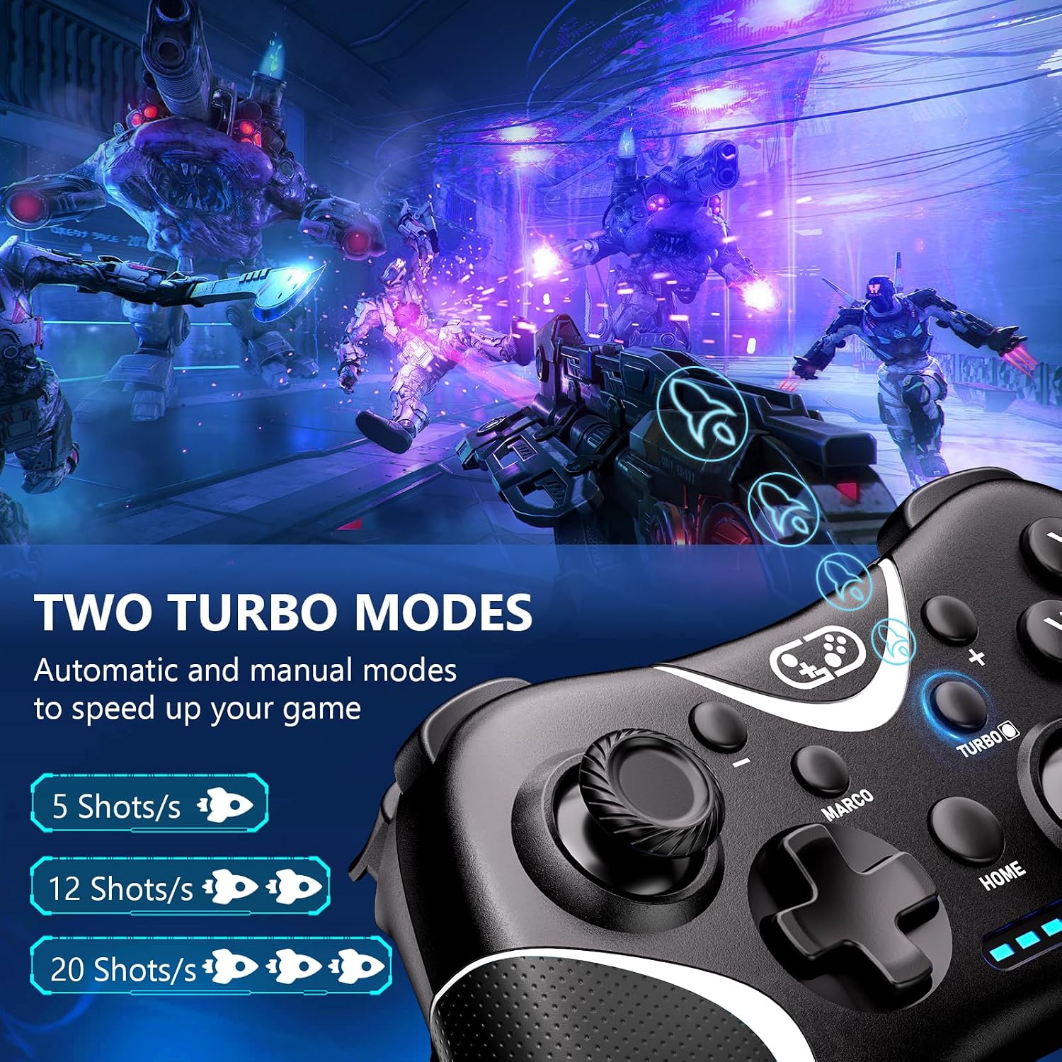 MANDO INALÁMBRICO BRHE SWITCH PRO COMPATIBLE CON NINTENDO SWITCH/LITE/OLED - 5