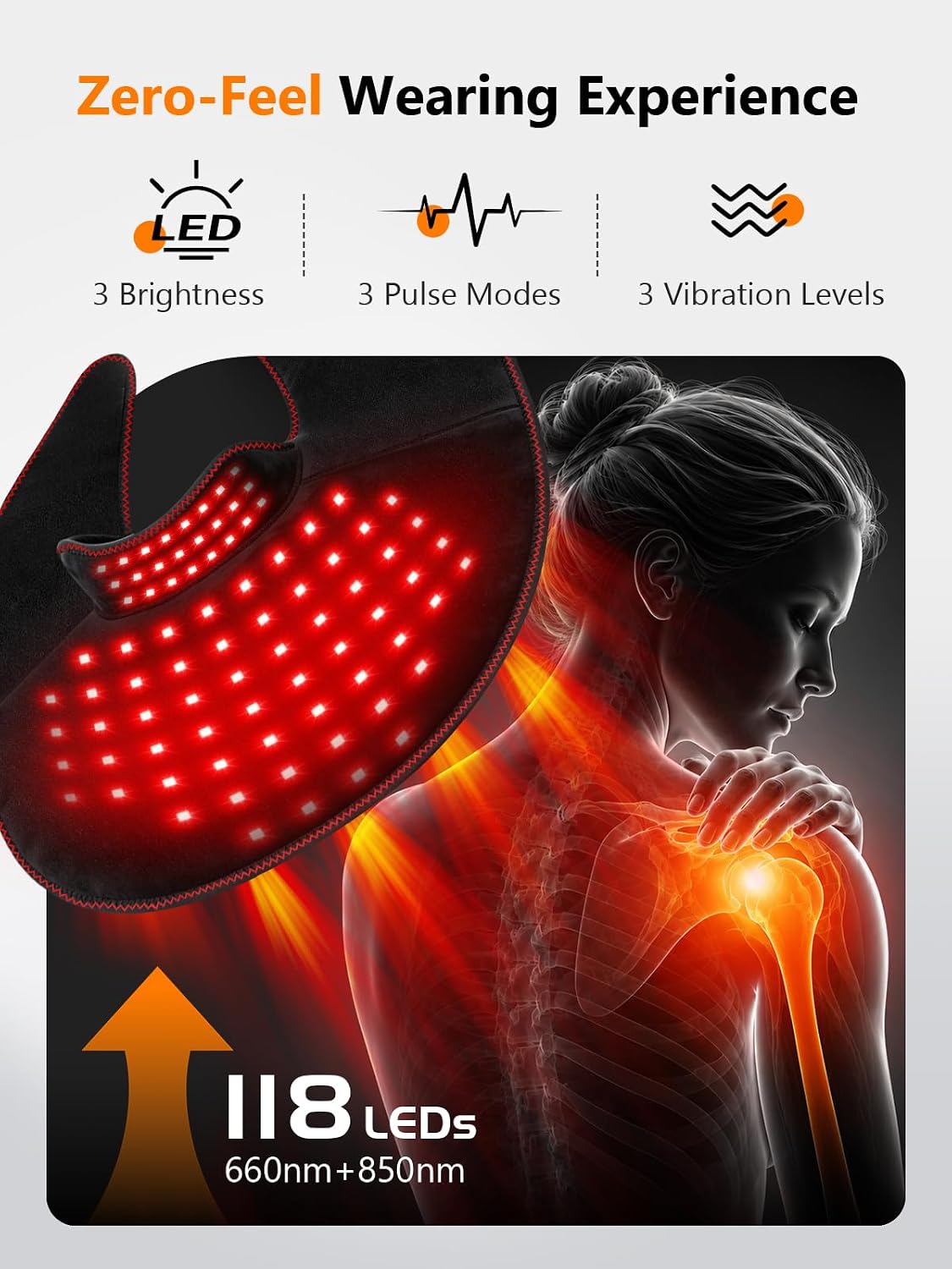 ALMOHADILLA TERAPÉUTICA DEPOWIN CON LUZ ROJA PARA CUELLO Y HOMBROS 118 LEDS - 3