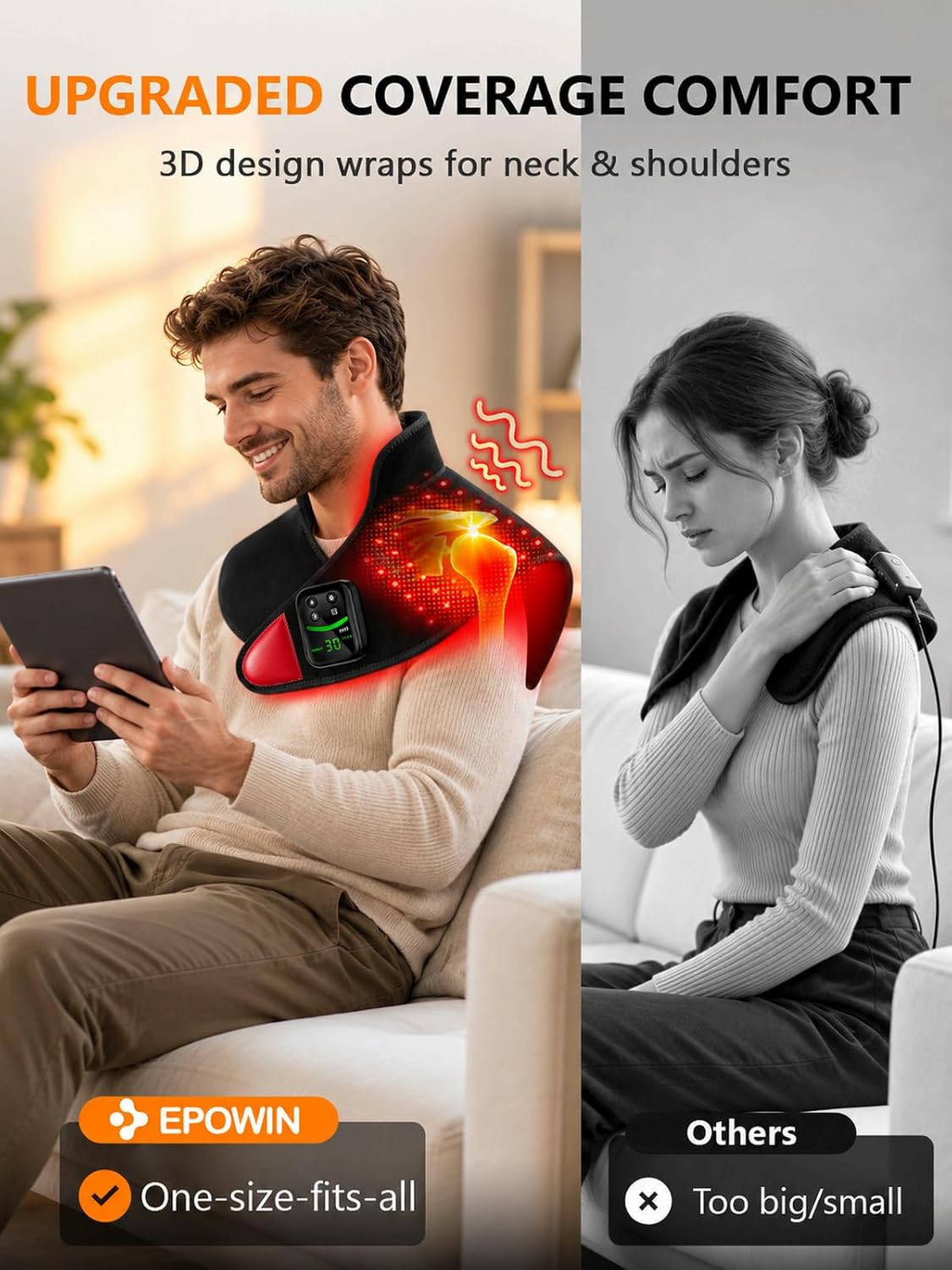 ALMOHADILLA TERAPÉUTICA DEPOWIN CON LUZ ROJA PARA CUELLO Y HOMBROS 118 LEDS - 4