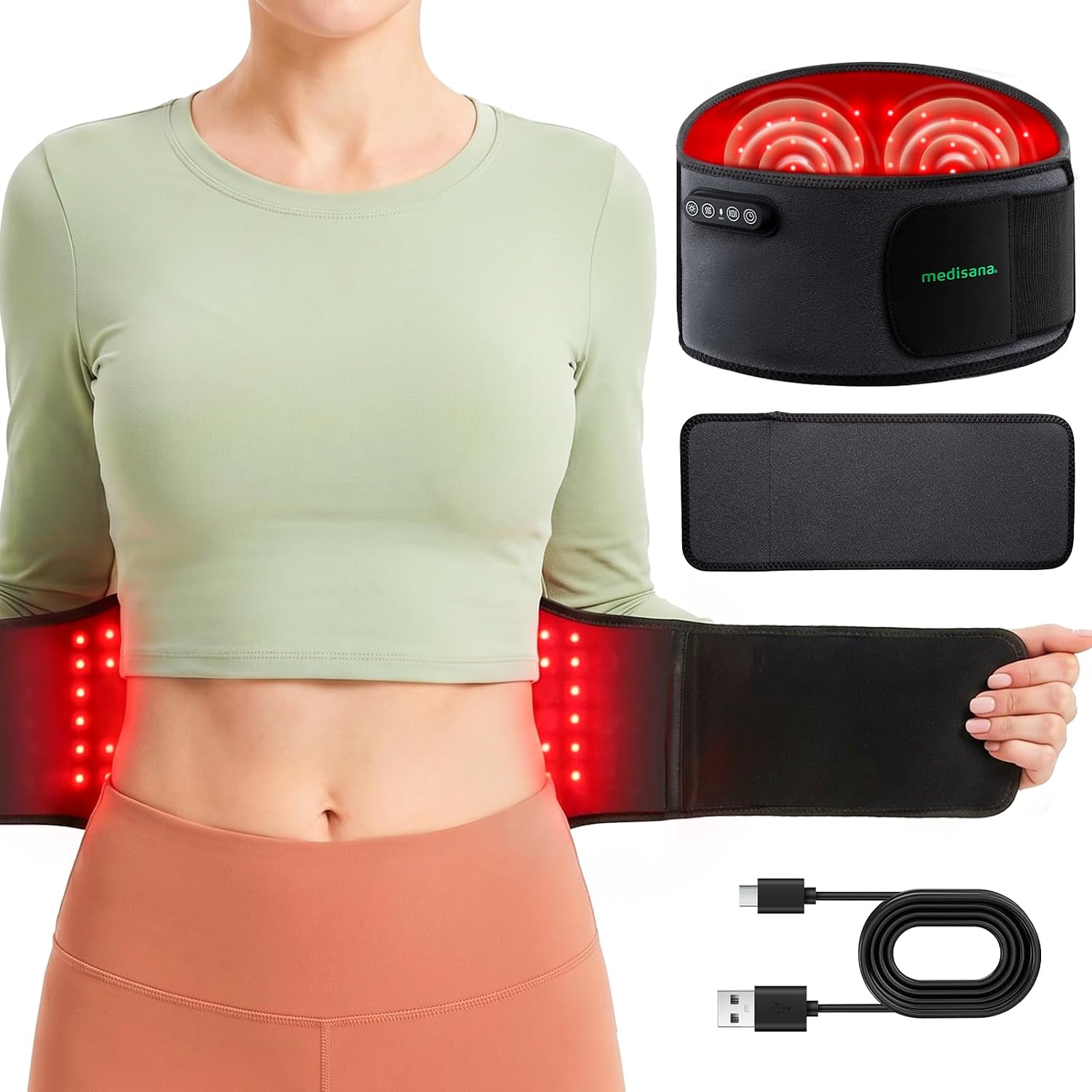 ALMOHADILLA TERAPÉUTICA MEDISANA 3 EN 1 CON LUZ ROJA, CALOR Y VIBRACIÓN INALÁMBRICA - 1