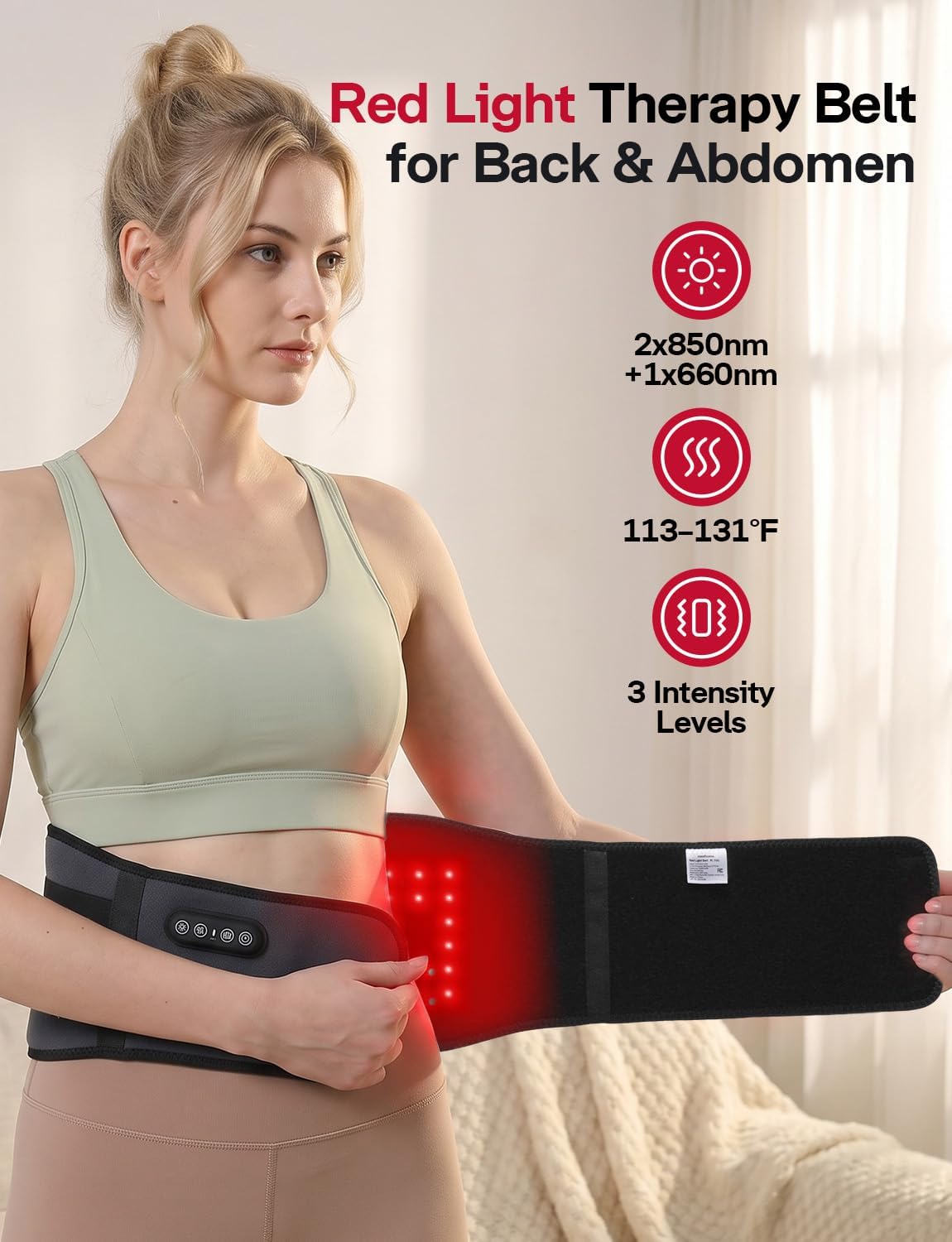 ALMOHADILLA TERAPÉUTICA MEDISANA 3 EN 1 CON LUZ ROJA, CALOR Y VIBRACIÓN INALÁMBRICA - 4