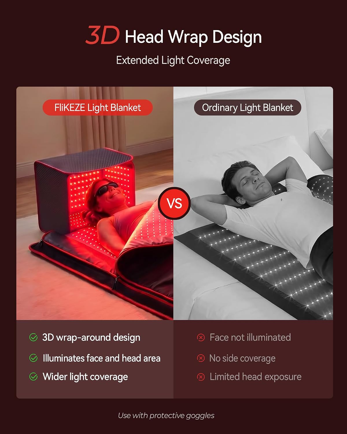 ALMOHADILLA TERAPÉUTICA FLIKEZE S2 EXTRA GRANDE CON LUZ ROJA Y 3034 LEDS - 3