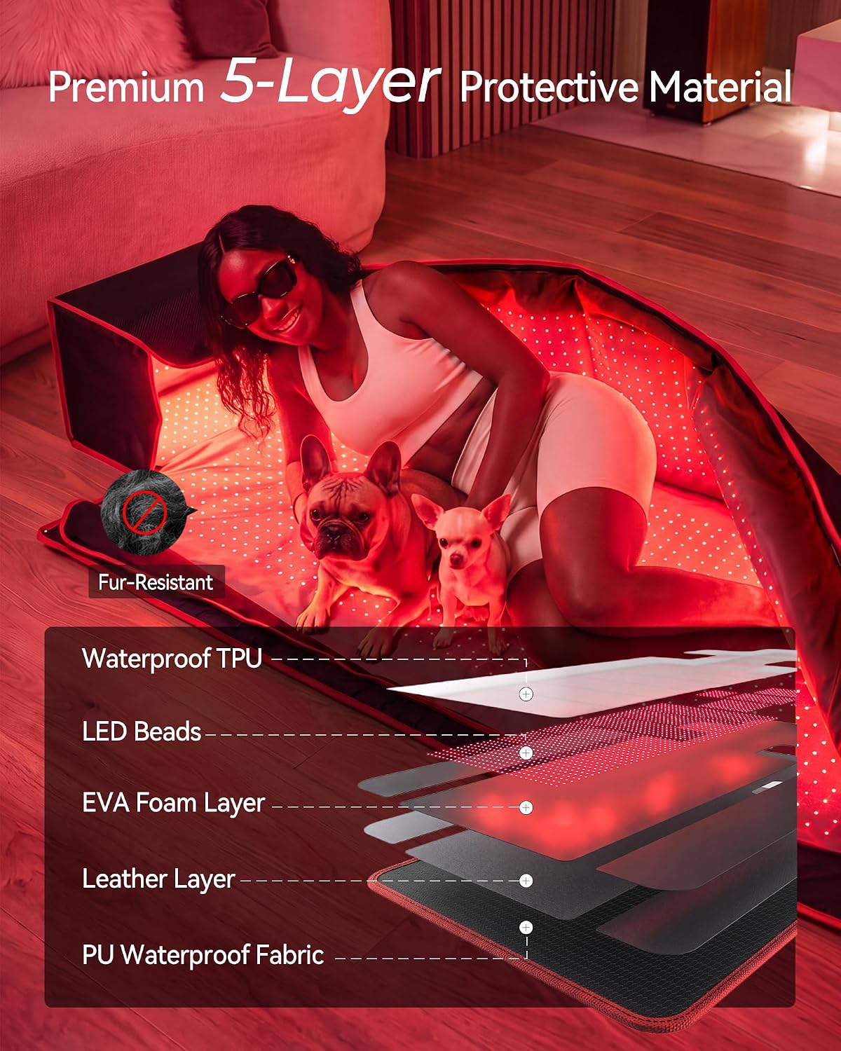 ALMOHADILLA TERAPÉUTICA FLIKEZE S2 EXTRA GRANDE CON LUZ ROJA Y 3034 LEDS - 4