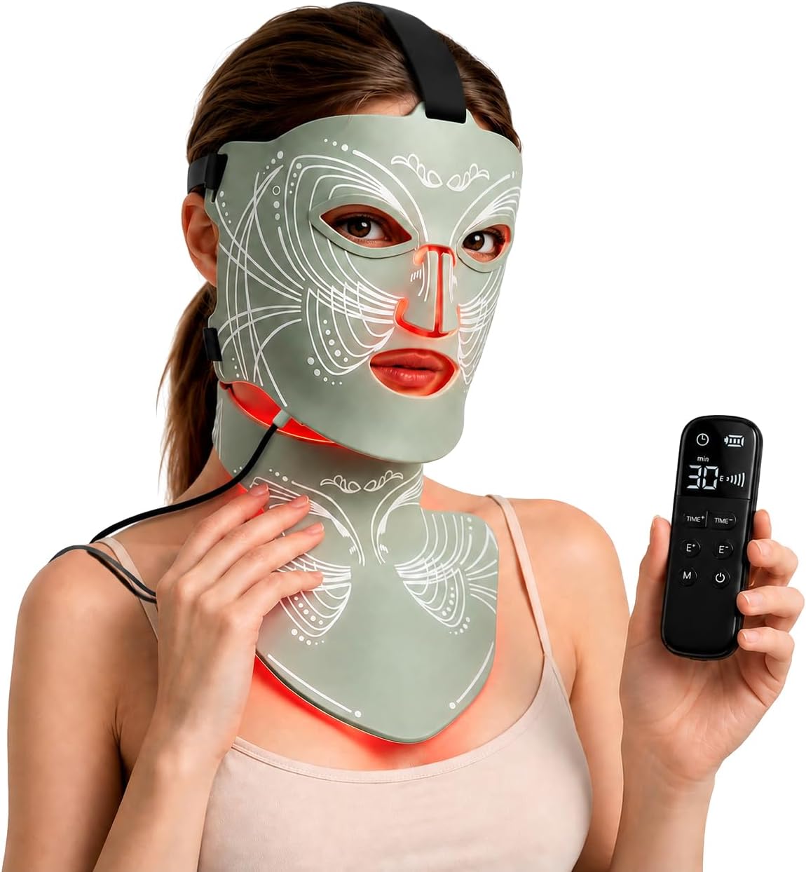 ALMOHADA TERAPÉUTICA SVDFCP CON TERAPIA DE LUZ ROJA PARA ROSTRO Y CUELLO 7 MODOS - 1