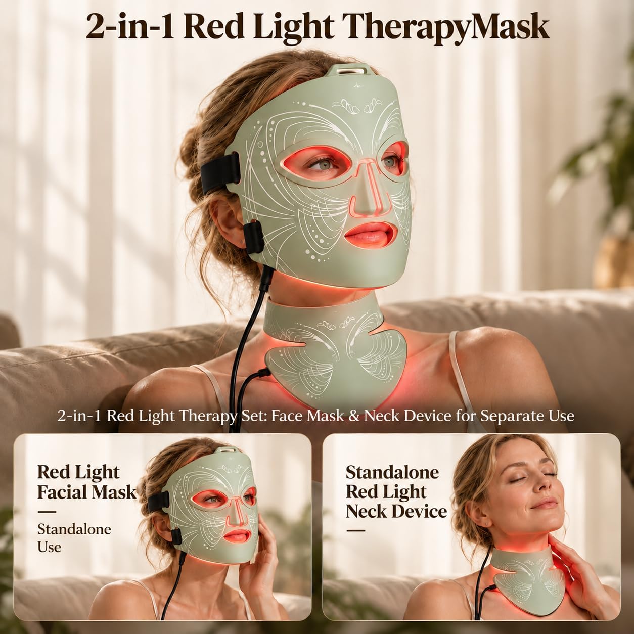 ALMOHADA TERAPÉUTICA SVDFCP CON TERAPIA DE LUZ ROJA PARA ROSTRO Y CUELLO 7 MODOS - 4