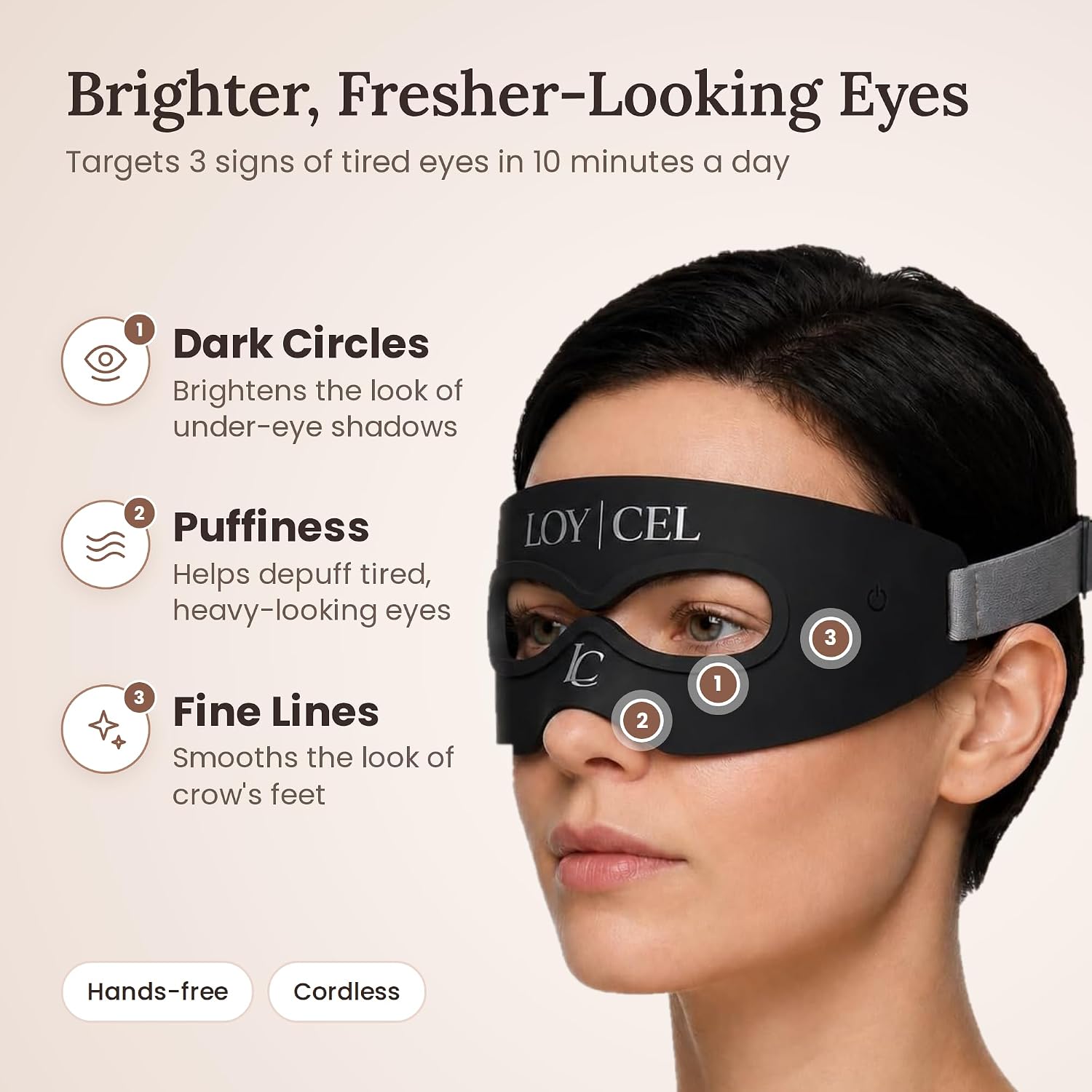 DISPOSITIVO DE TERAPIA DE LUZ ROJA PARA OJOS LOYCEL CON 7 MODOS Y MASAJE TÉRMICO - 2