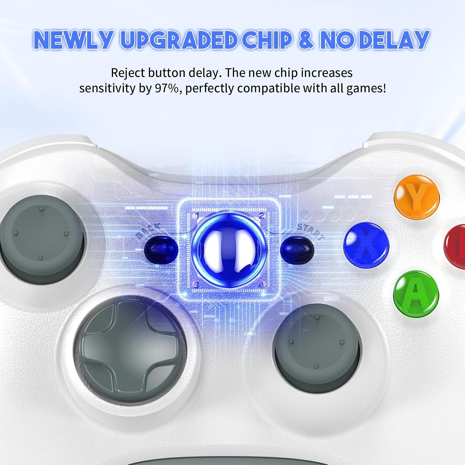 MANDO INALÁMBRICO GAMROMBO PARA XBOX 360 2 UNIDADES BLANCO Y NEGRO - 3