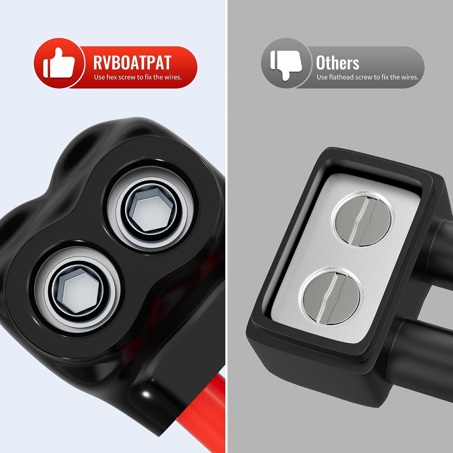 CONECTOR ELÉCTRICO AISLADO DE 2 PUERTOS RVBOATPAT 3/0-6 AWG NEGRO PAQUETE 6 UNIDADES - 5
