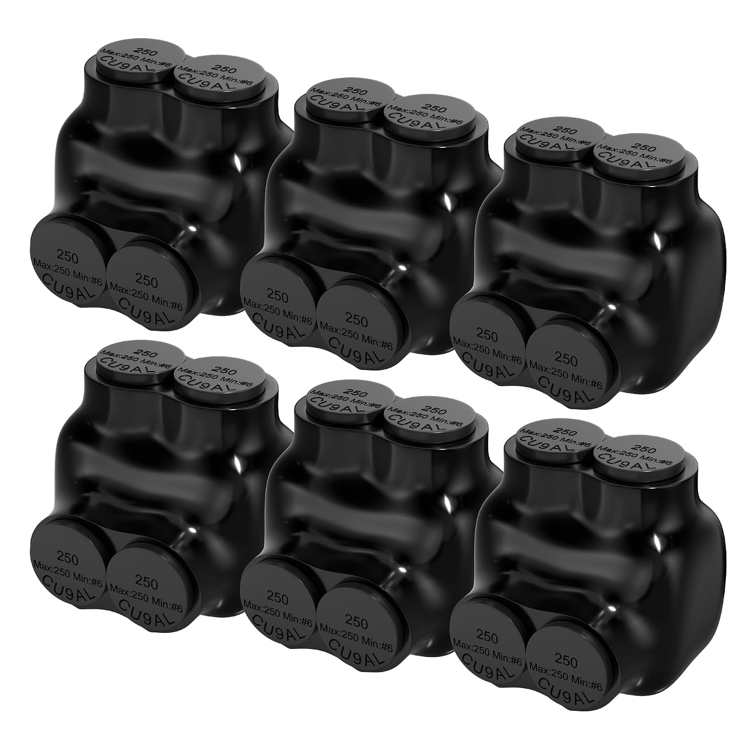 CONECTOR ELÉCTRICO AISLADO RVBOATPAT 2 PUERTOS 250MCM-6AWG ALUMINIO 6 UNIDADES - 1