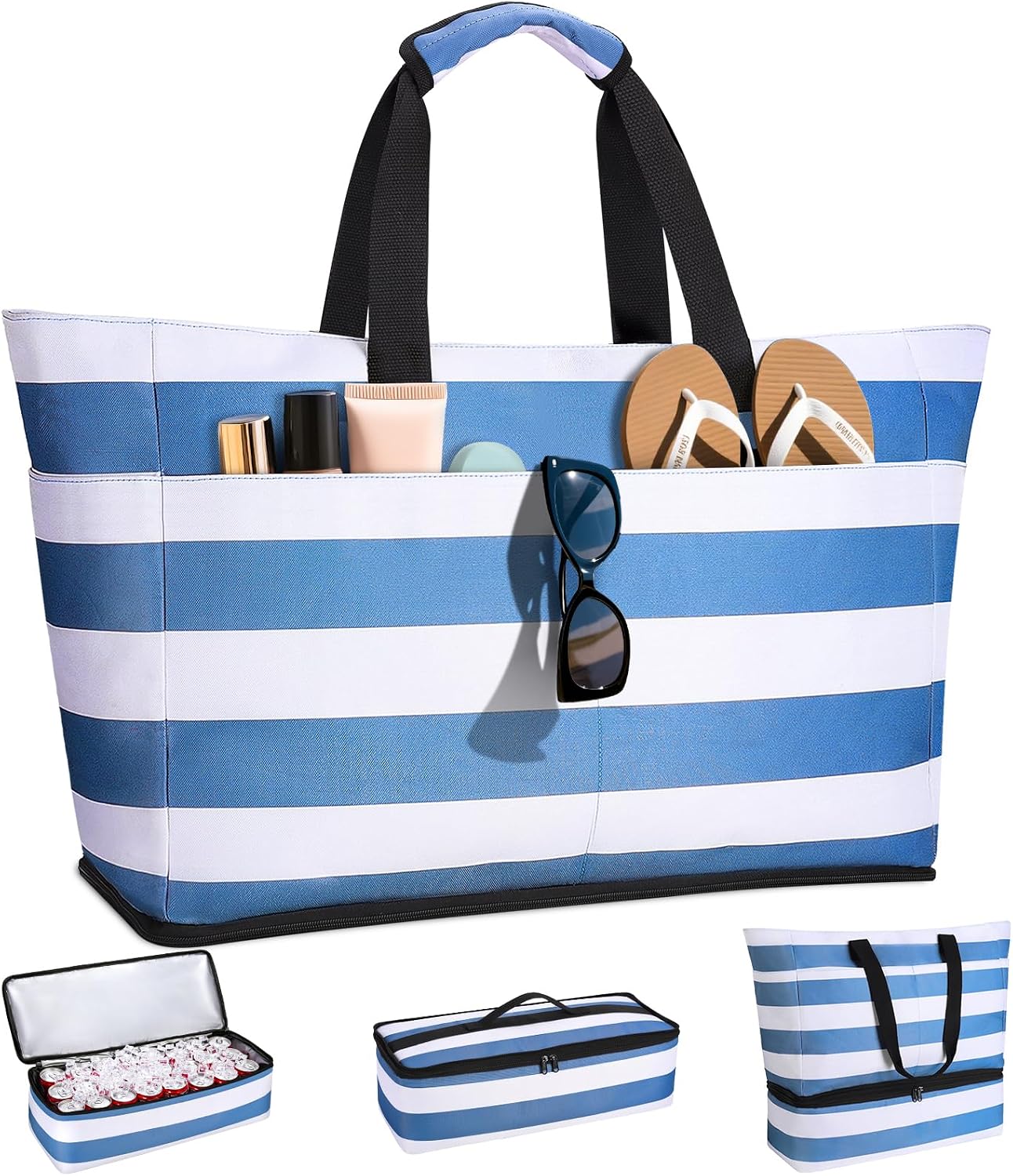 BOLSO DE PLAYA VEWACI 54L CON COOLER DESMONTABLE AZUL - 1