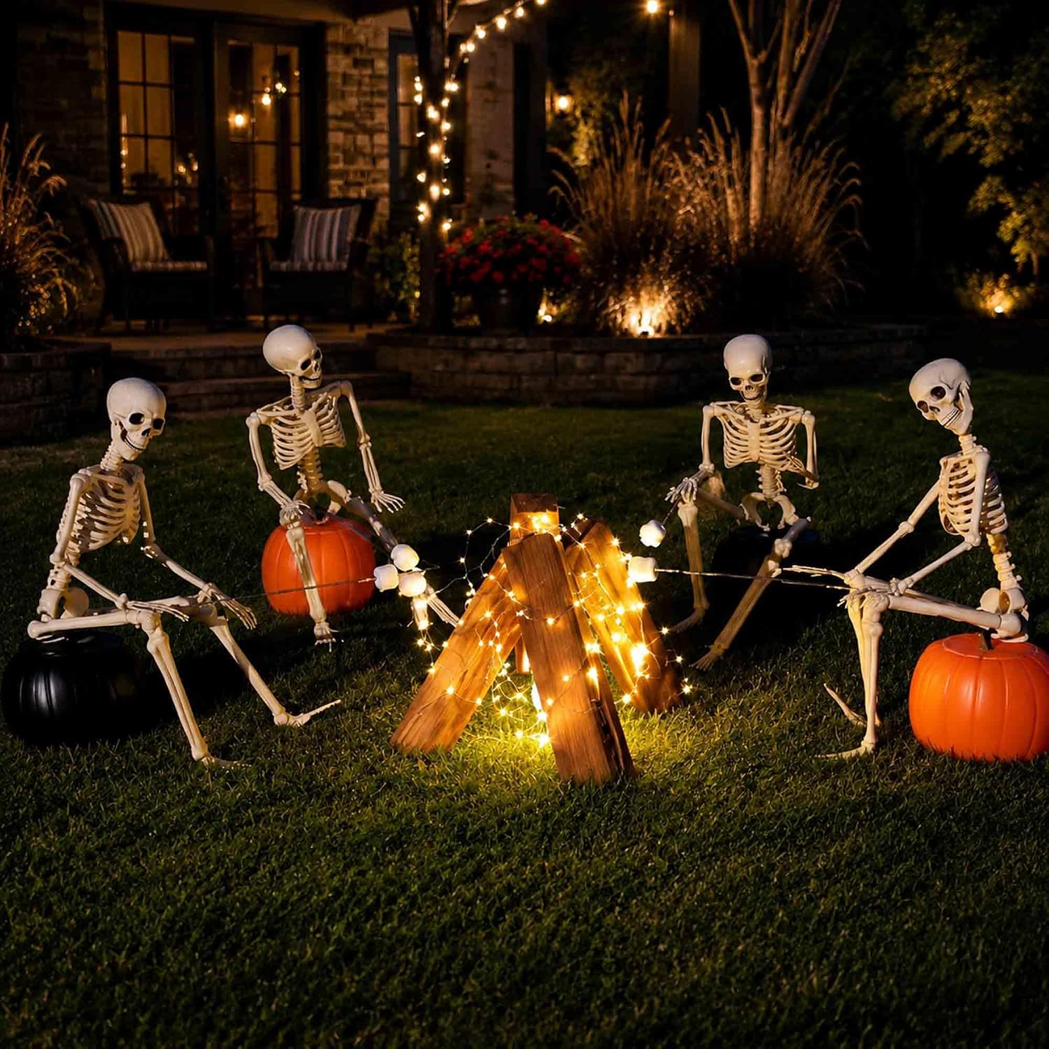 FIGURA DECORATIVA HALLOWEEN ZNORSO ESQUELETO POSABLE 90 CM 2 UNIDADES - 5