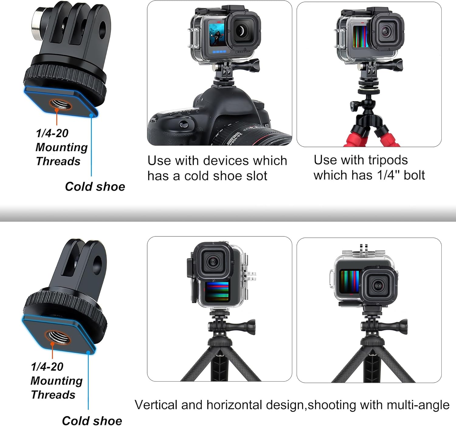 CARCASA IMPERMEABLE SOONSUN CON FILTRO DE BUCEO PARA GOPRO HERO 13 12 11 10 9 NEGRA - 4