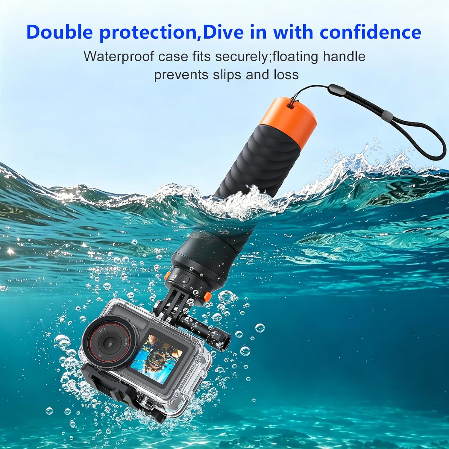 CARCASA IMPERMEABLE CON MANGO FLOTANTE PARA DJI OSMO ACTION 3/4/5 PRO, PROTECCIÓN HASTA 50 M - 2