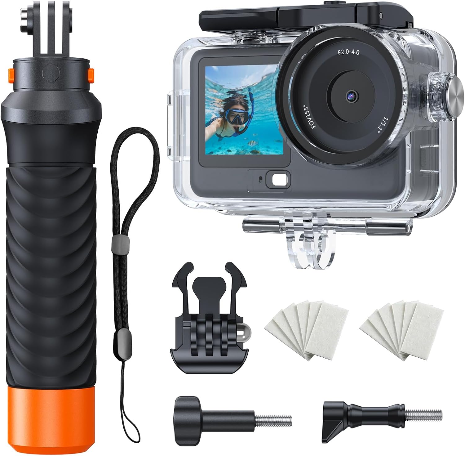 CARCASA IMPERMEABLE CON MANGO FLOTANTE PARA DJI OSMO ACTION 6 60M - 1