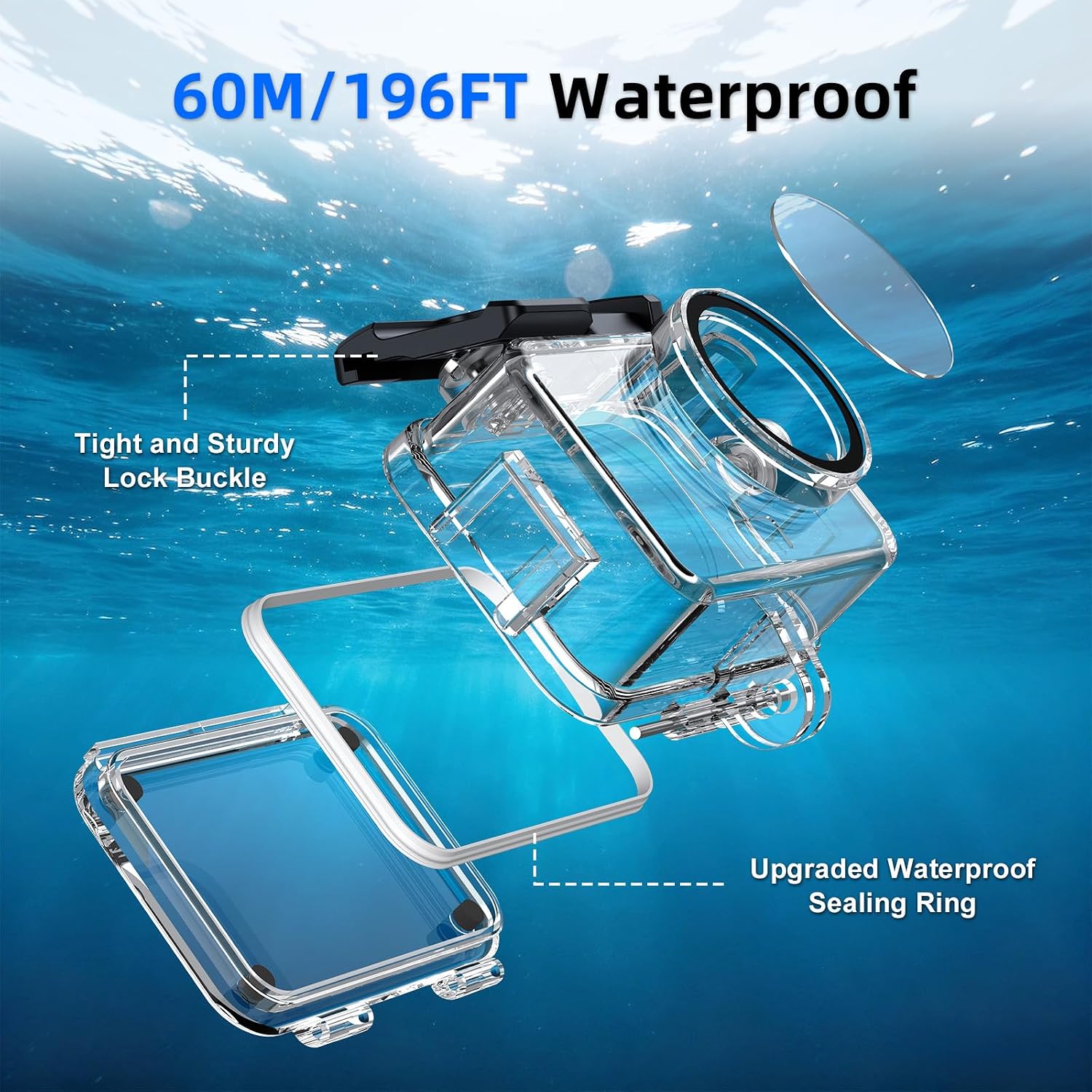 CARCASA IMPERMEABLE CON MANGO FLOTANTE PARA DJI OSMO ACTION 6 60M - 3