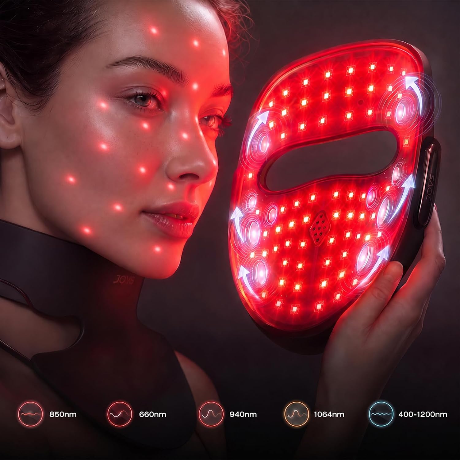 ALMOHADA TERAPÉUTICA JOVS 6D LASER LIGHT THERAPY MASK MOCHA - 2