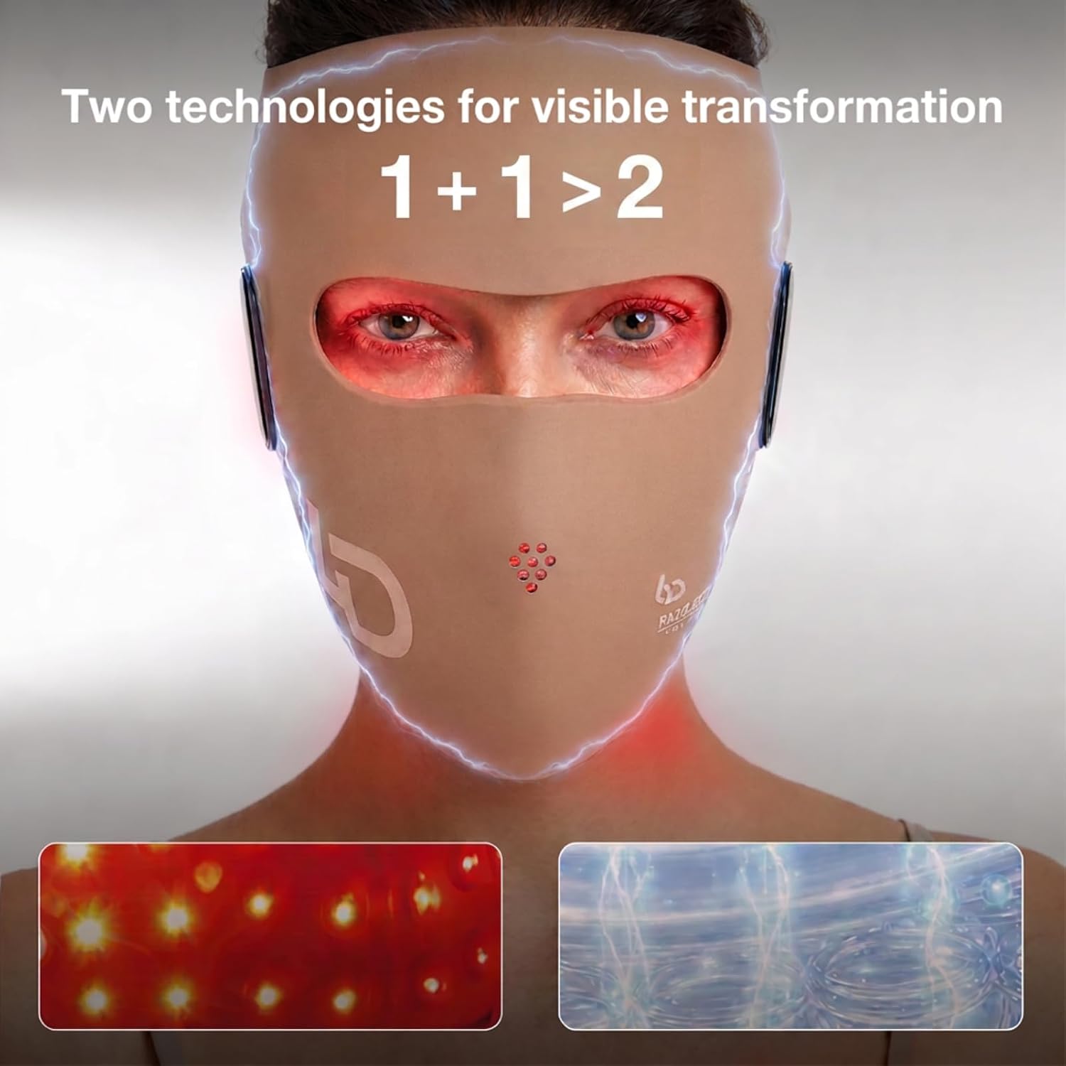 ALMOHADA TERAPÉUTICA JOVS 6D LASER LIGHT THERAPY MASK MOCHA - 3